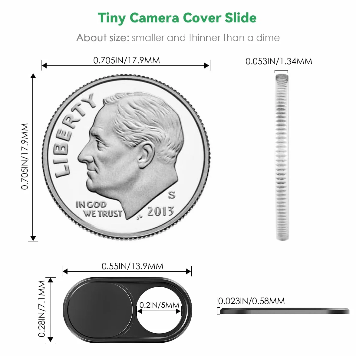 CloudValley Metalowa osłona kamery internetowej 0,6 mm ultra cienka akcesoria do laptopa MacBook Pro MacBook Air iPad Air telefonu komórkowego tabletu Mac PC 2
