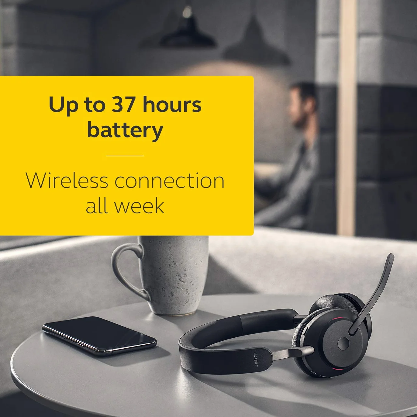 Jabra Evolve2 65 bezprzewodowy zestaw słuchawkowy stereo z redukcją szumów, certyfikatem UC, czarny