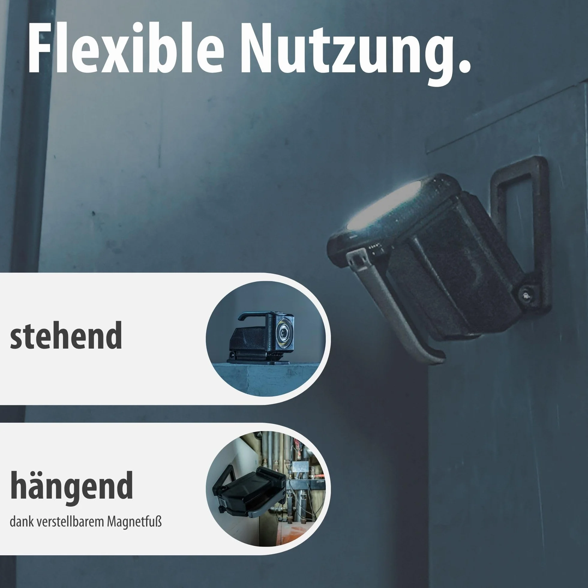 Brennenstuhl Professional Multi Battery LED Lampa ręczna HL 3000 / lampa robocza 1140 + 2160lm (20W, IP54, kompatybilny z akumulatorami 18V od 10 różnych producentów, Engineered in Germany)