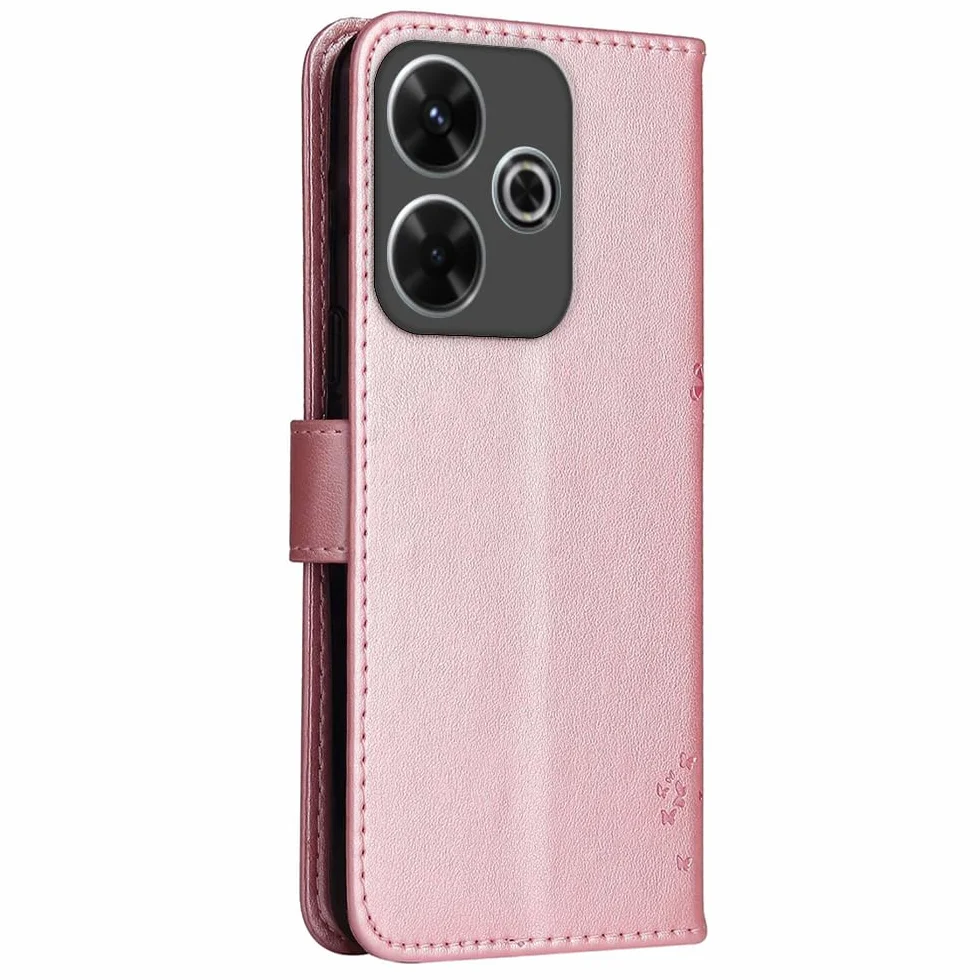 Topme Skórzane etui do Redmi 13 (4G) / POCO M6 (4G) / Redmi 13 5G / POCO M6 Plus 5G (6,79"), różowe złoto
