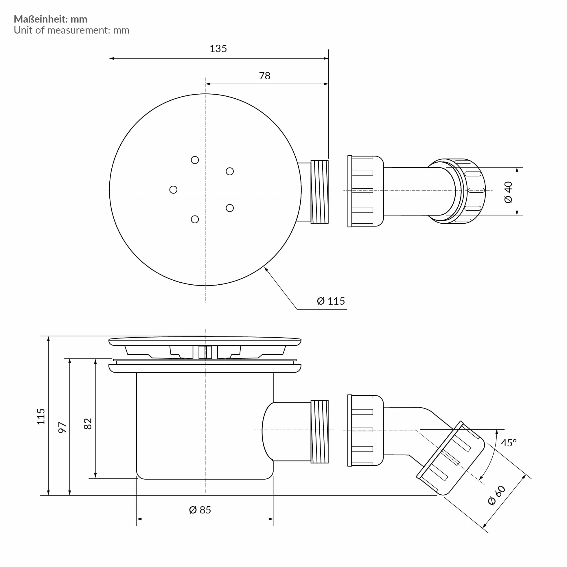 LuxeBath Brodzik Prysznicowy 80 x 80 cm Biały, Kwadratowy Wysokość z Syfonem i Odpływem, Ultrapłaski Brodzik z SMC, Wysokość 40 mm, Promień 55 cm, Wysoki Połysk, Narożny, Do Kabiny Prysznicowej