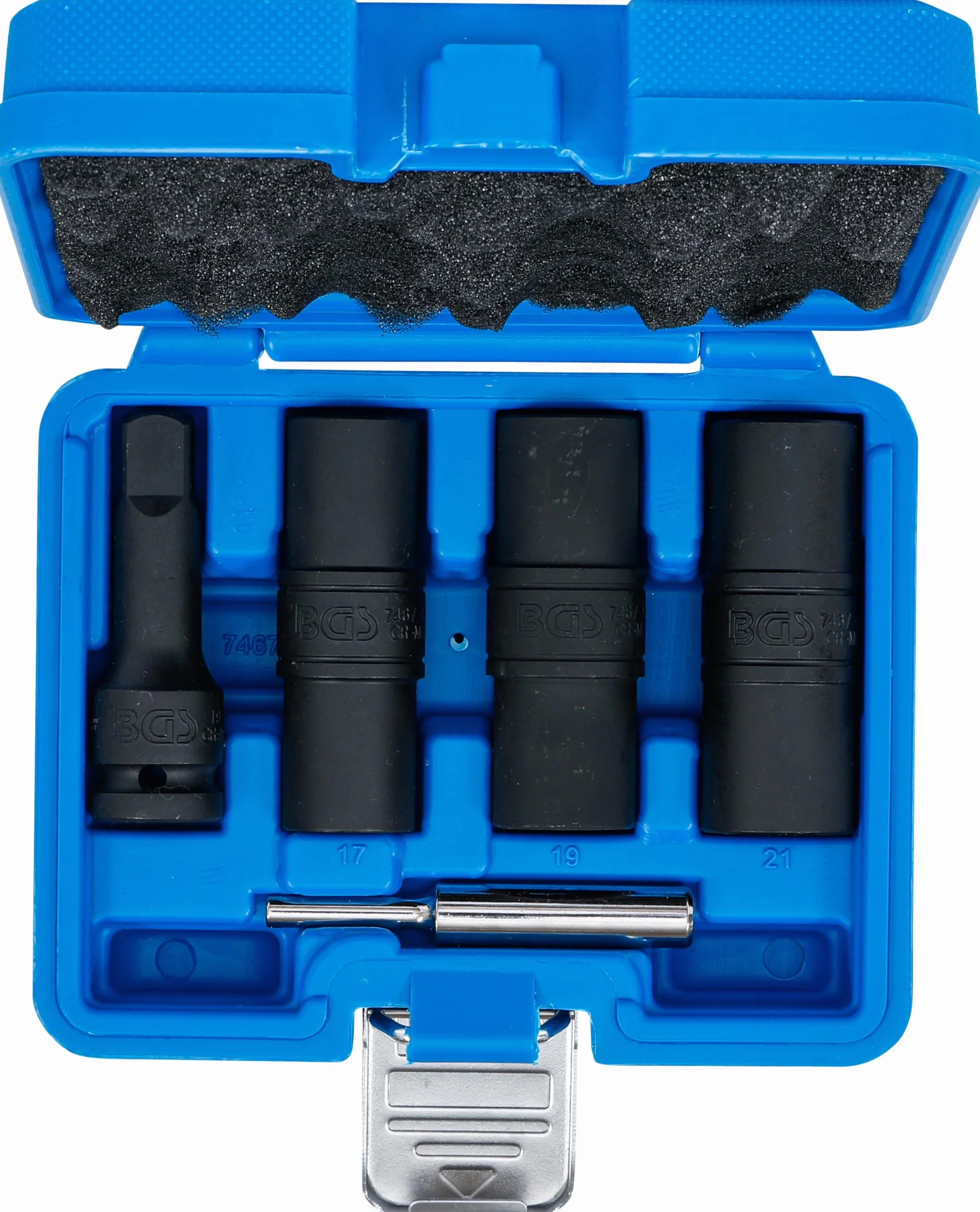 BGS 7467 | Zestaw specjalnych udarowych kluczy nasadowych | gniazdo sześciokątne i wkrętak 17-19 - 21 mm | 12,5 mm (1/2") | 3 szt.