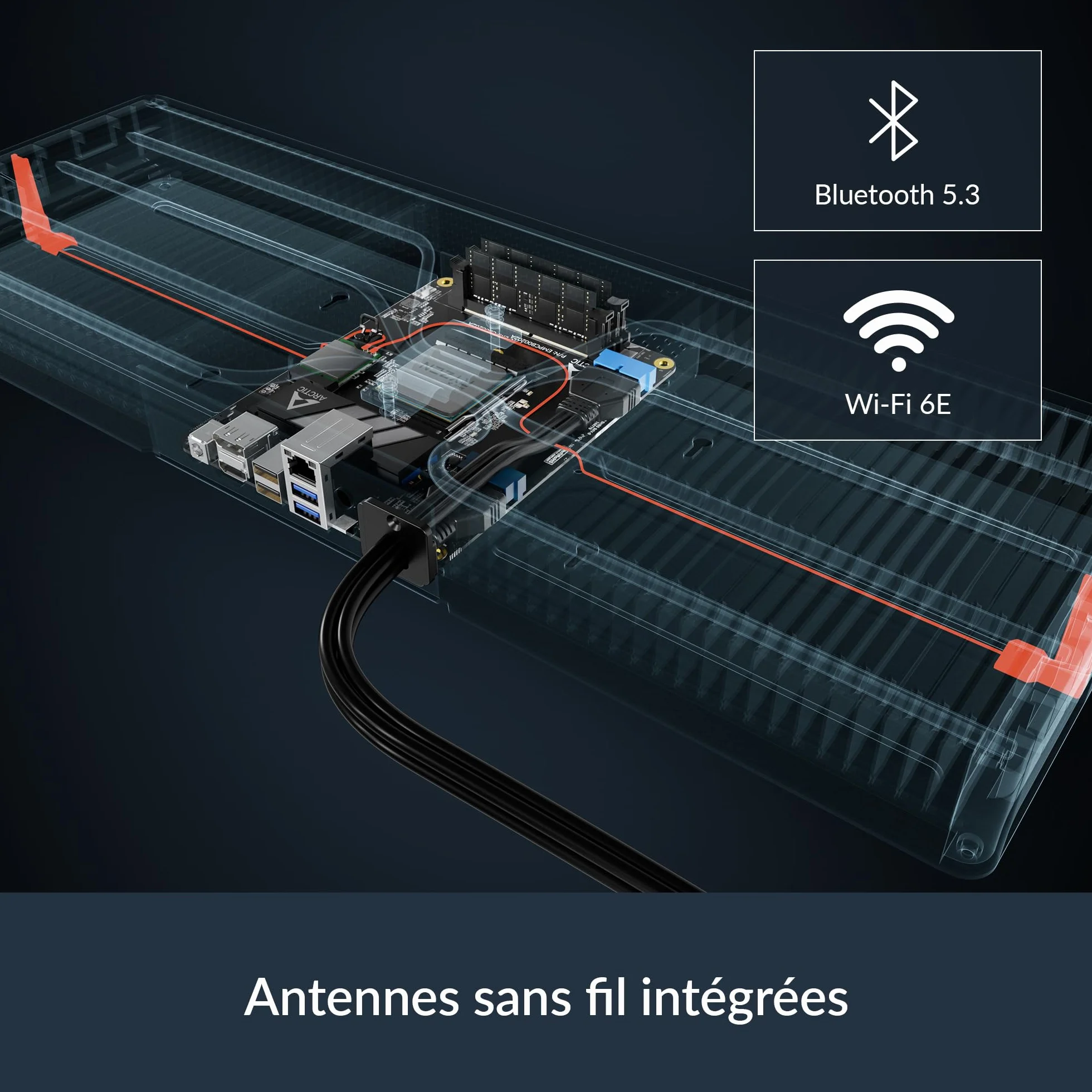 ARCTIC Senza 5700G - Pasywnie chłodzony, cichy komputer stacjonarny do montażu pod stołem, Windows 11 Home, AMD Ryzen 7 5700G, 8 Cores, 3,80–4,60GHz, 32 GB DDR4 RAM, 1 TB M.2 SSD, 2.5G LAN, USB 3.2