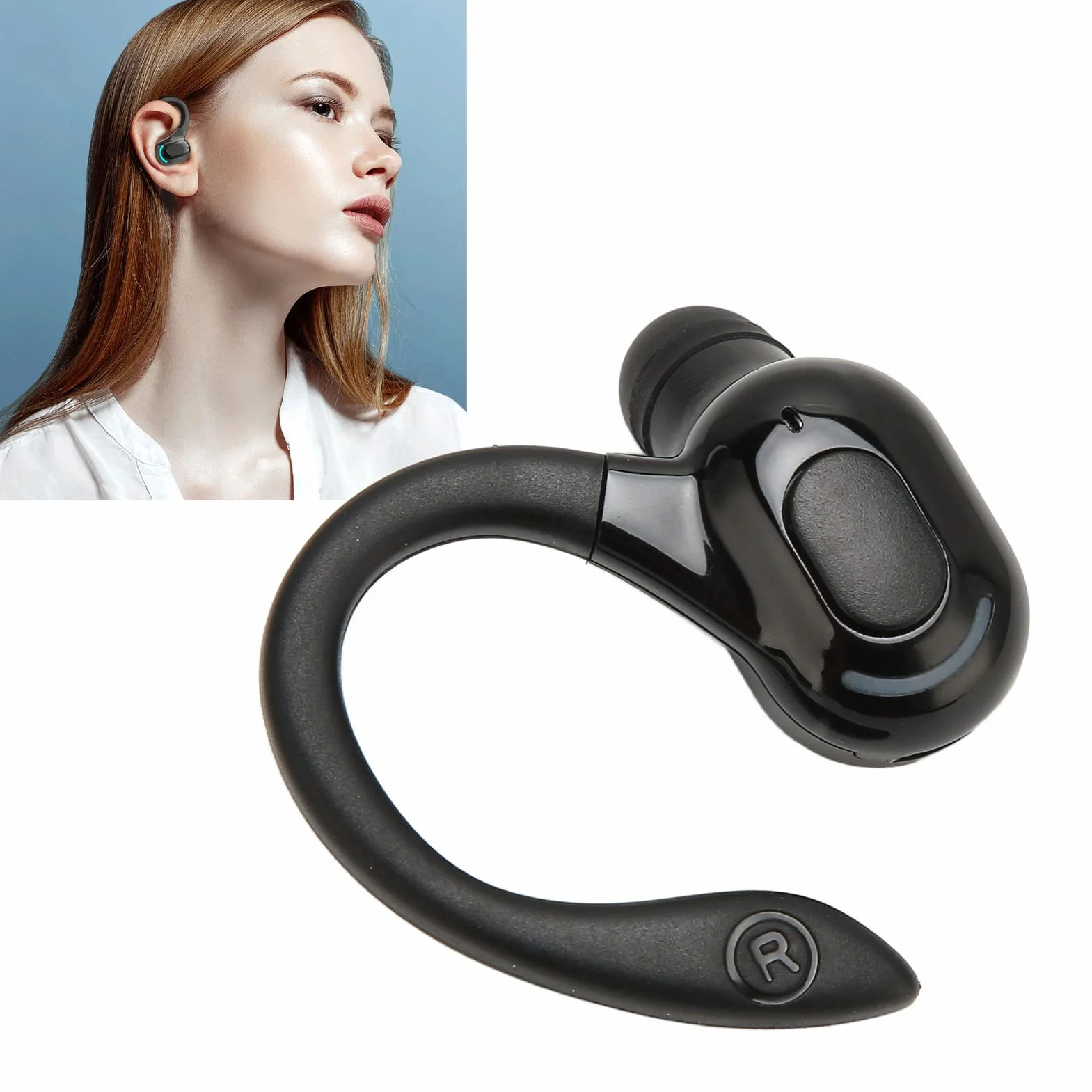 Akozon Bezprzewodowe Słuchawki Douszne BT IPX4 Wodoszczelne Stereo Czarne