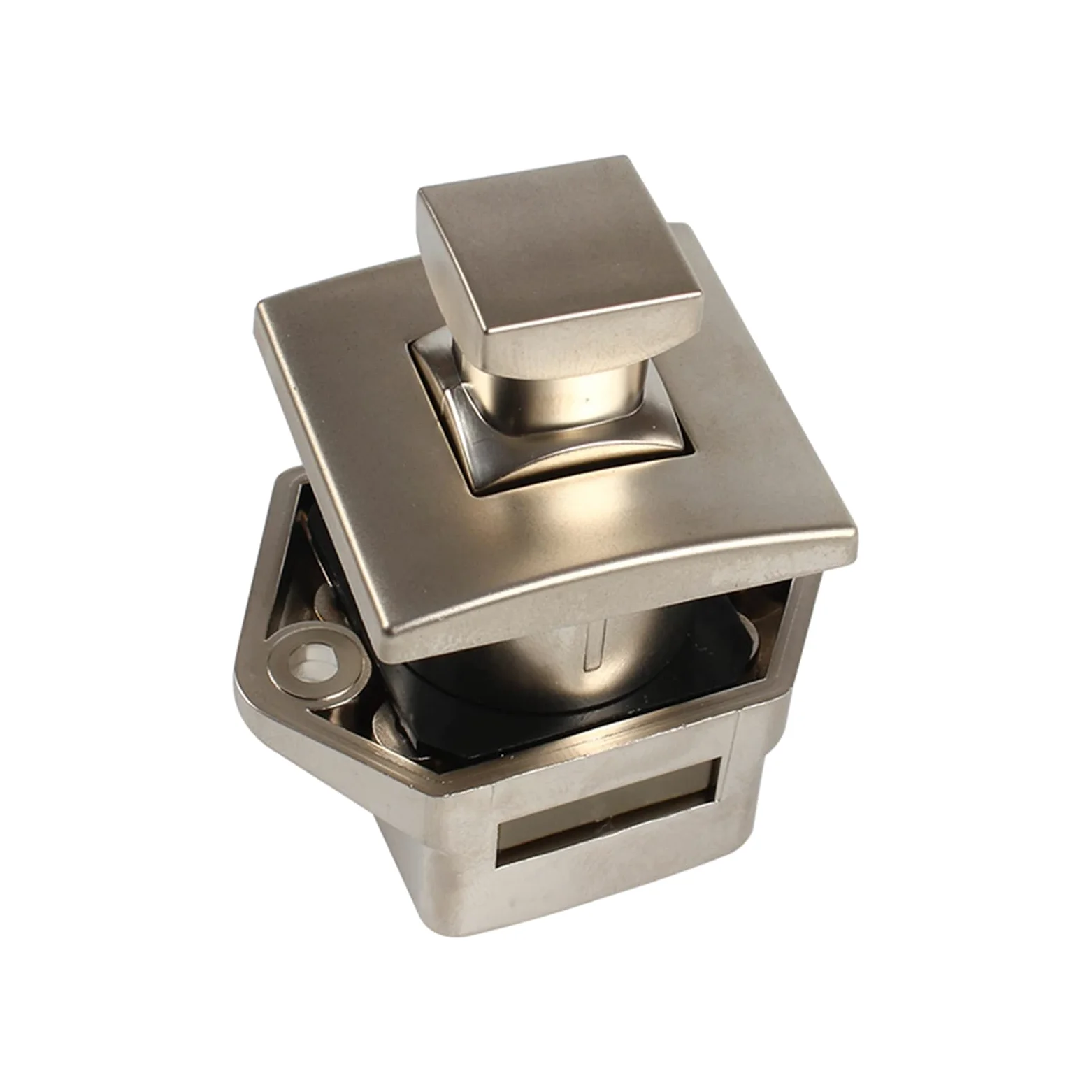 Opakowanie 20 sztuk Camper Push Lock RV silnik łodzi szafka domowa zatrzask szuflady przycisk blokady nadaje się do sprzętu meblowego RV(Pearl nickel)