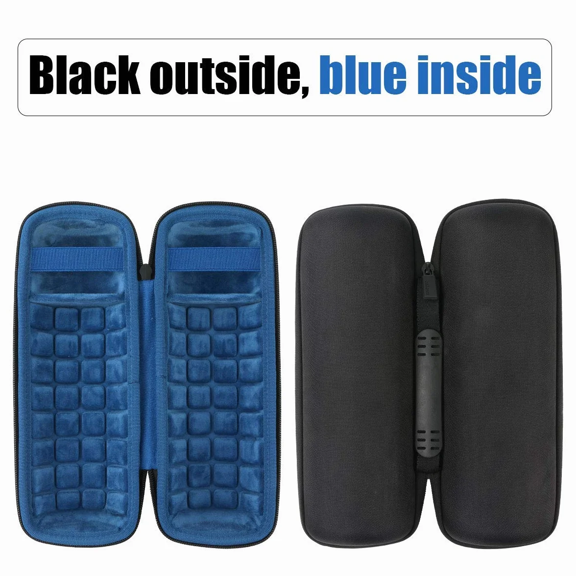 co2CREA Twardy futerał podróżny dla JBL Flip 6 / JBL Flip 5 Przenośny głośnik Bluetooth (pudełko pojedyncze) (Flip 6/5 etui, czarny+blau)