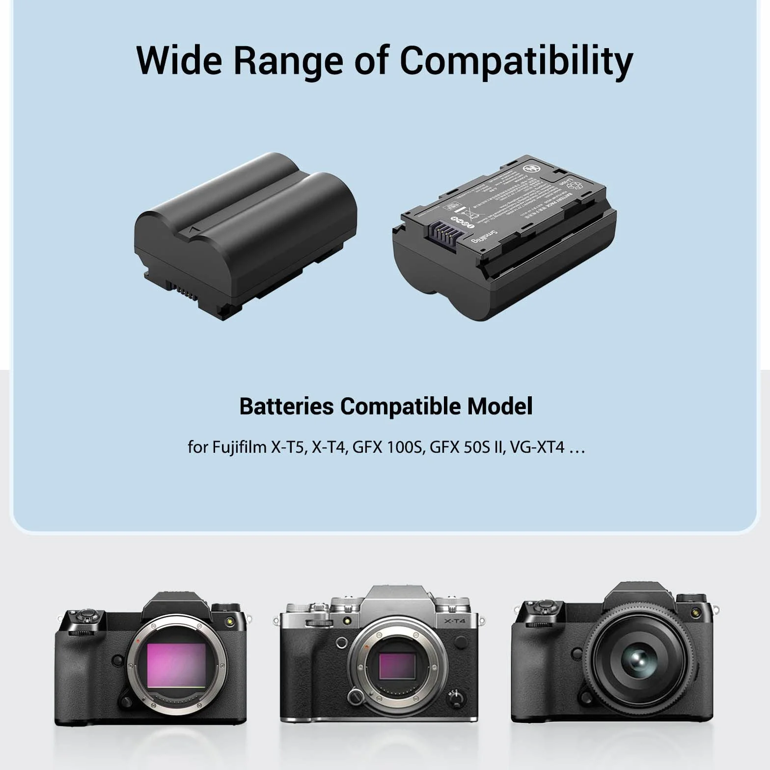 SMALLRIG Wymienne Baterie do Aparatu NP-W235 (2 sztuki) i Zestaw łAdowarek do WyśWietlacza LCD, Akumulator dla Fujifilm GFX 50S II, GFX 100S, dla Fujifilm X-T4, VG-XT4, X-T5, X-H2S- 3822