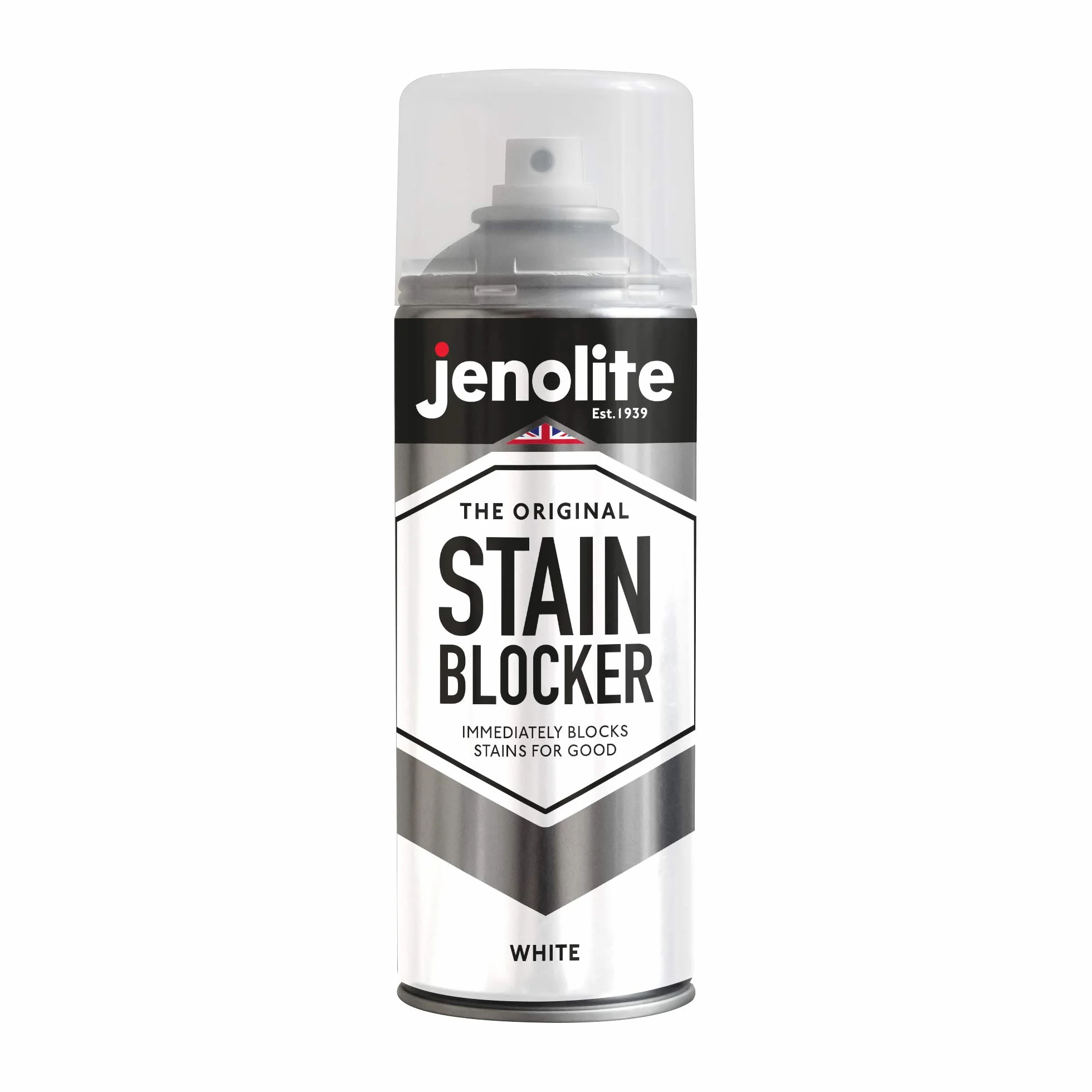 JENOLITE Farba w sprayu blokująca plamy | Biała | 400ml | Odporna na wilgoć farba do ścian i sufitów | Natychmiast blokuje plamy | Sprawdzony wybór zapewniający długotrwałą ochronę przed plamami