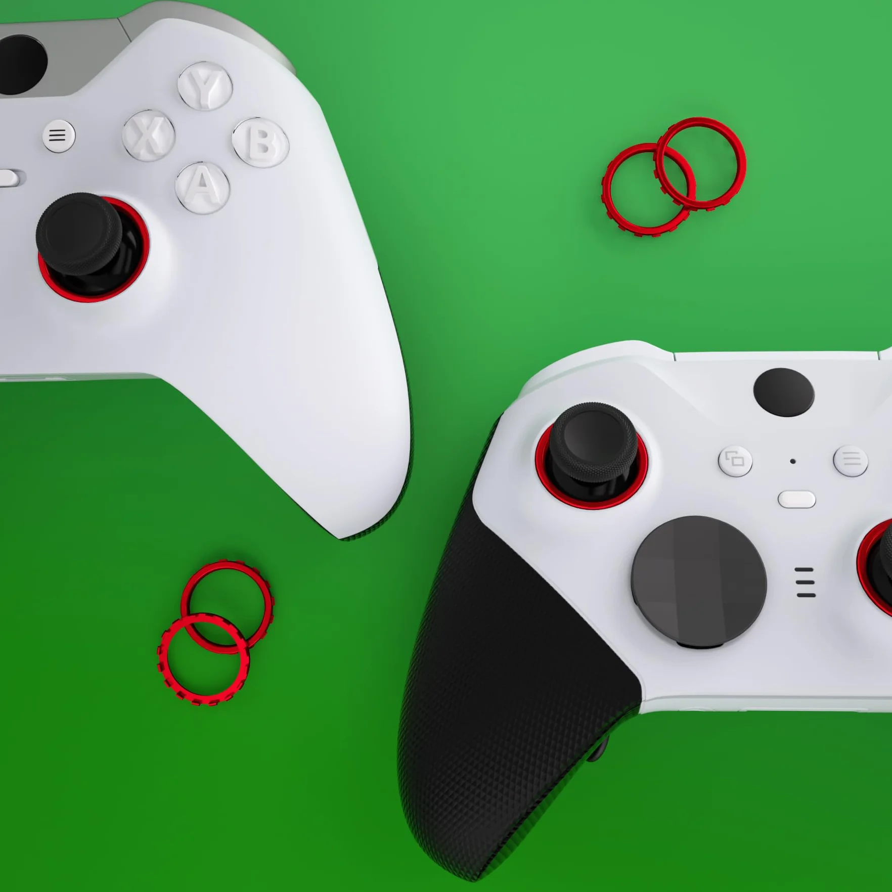 eXtremeRate Chrom Czerwony Custom Accent Rings dla Xbox Series X/S Controller, Akcesoria Zamienne dla Xbox One Elite, Elite Series 2