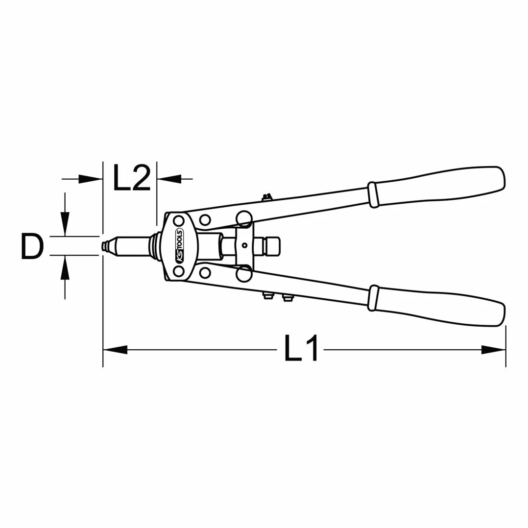 KS Tools 150.9530 Reczne szczypce do nitowaniaz dlugim ramieniem, 410mm