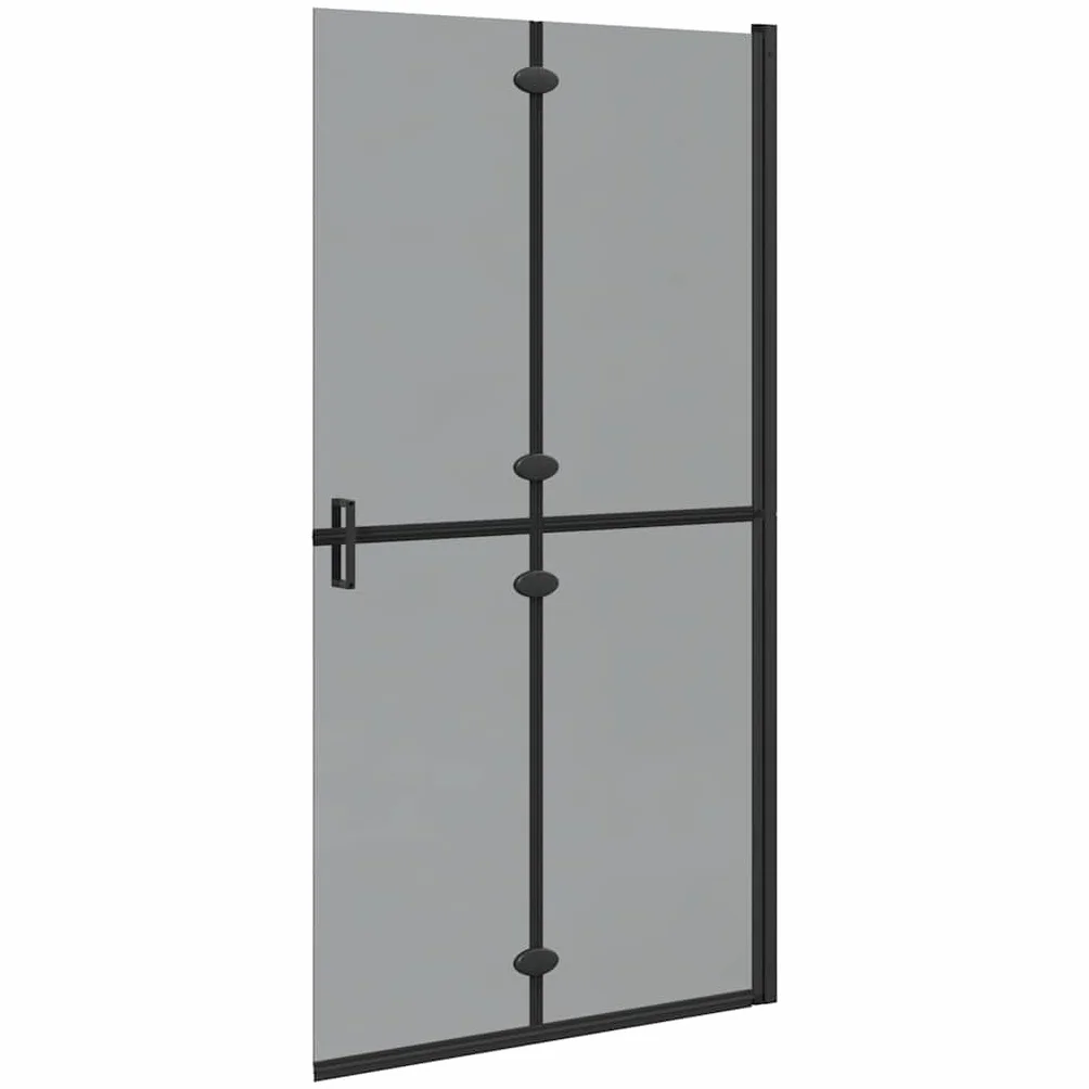 Ścianka prysznicowa Walk-In czarna 100 x 6,5 x 190 cm z aluminium i szkła bezpiecznego ESG, składana kabina prysznicowa z nanopowłoką jako ochrona przed pryskaniem i ściana boczna do łazienki