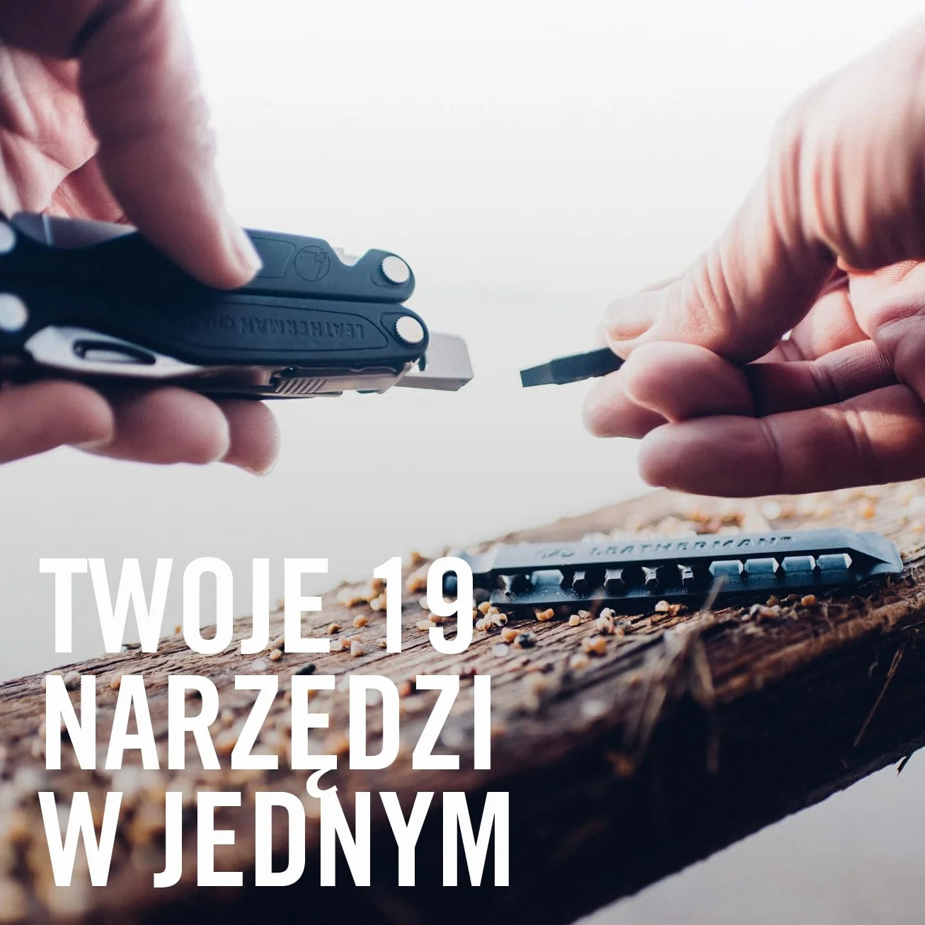 Charge+ con funda de nylon, caja de cartón | 19 narzędzi na kemping i wędkowanie