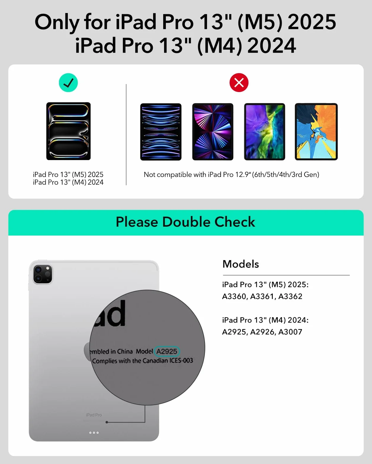 ESR Rebound 360 etui na klawiaturę iPad Pro 13 cali M5 M4 2025 2024 magnetyczne regulowane fioletowe