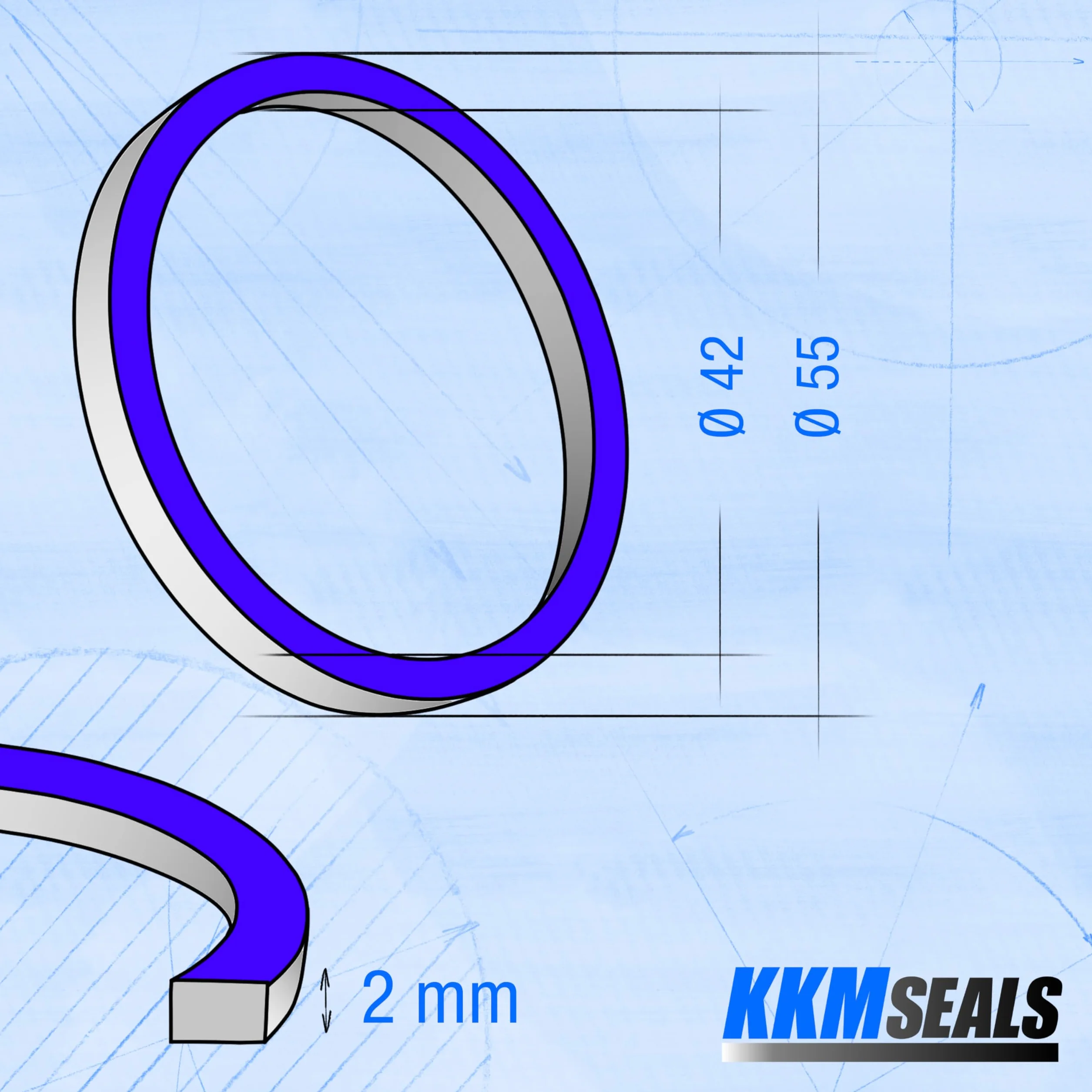 KKM Zestaw uszczelek płaskich 1 1/4" 25 sztuk - Uszczelka z włókien mineralnych i kauczuku NBR - Zestaw uszczelek 1/4 cala, Uszczelki płaskie - Niebieskie…