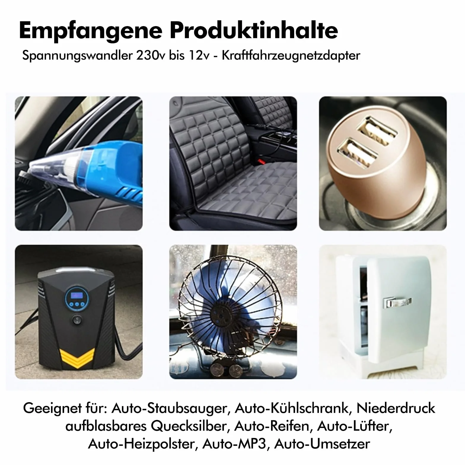 Przetwornica napięcia 230 V na 12 V, 180 W, 15 A, zasilacz sieciowy 12 V, adapter do zapalniczki samochodowej, gniazdo AC na DC do odkurzaczy, sprężarek, lodówek