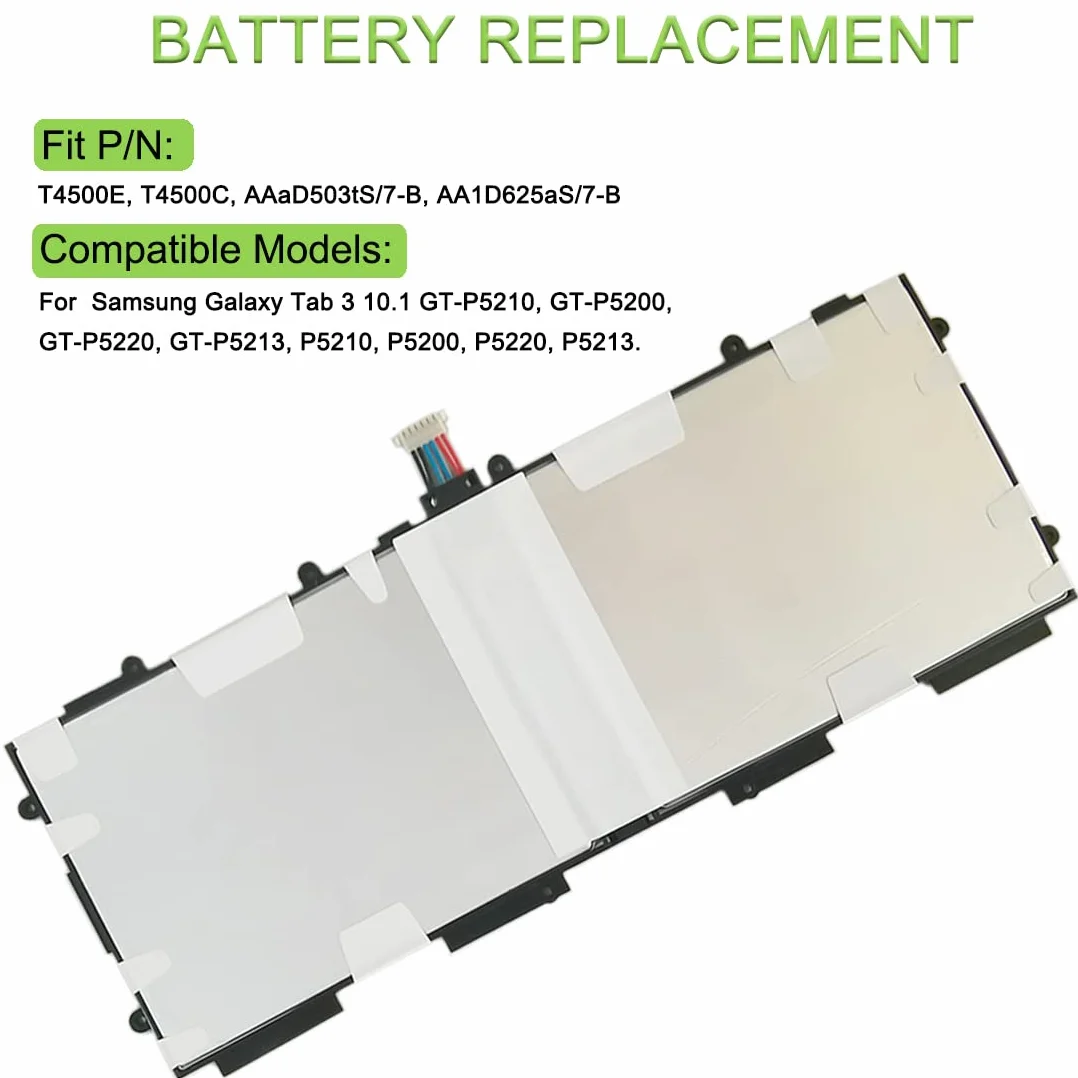 XITAIAN 3.8V 25.84Wh 6800mAh T4500E T4500C Kompatybilny z Bateria Zamiennik do Samsung Galaxy Tab 3 10.1 GT-P5200 GT-P5210, P5200 P5210 P5213 With Tools