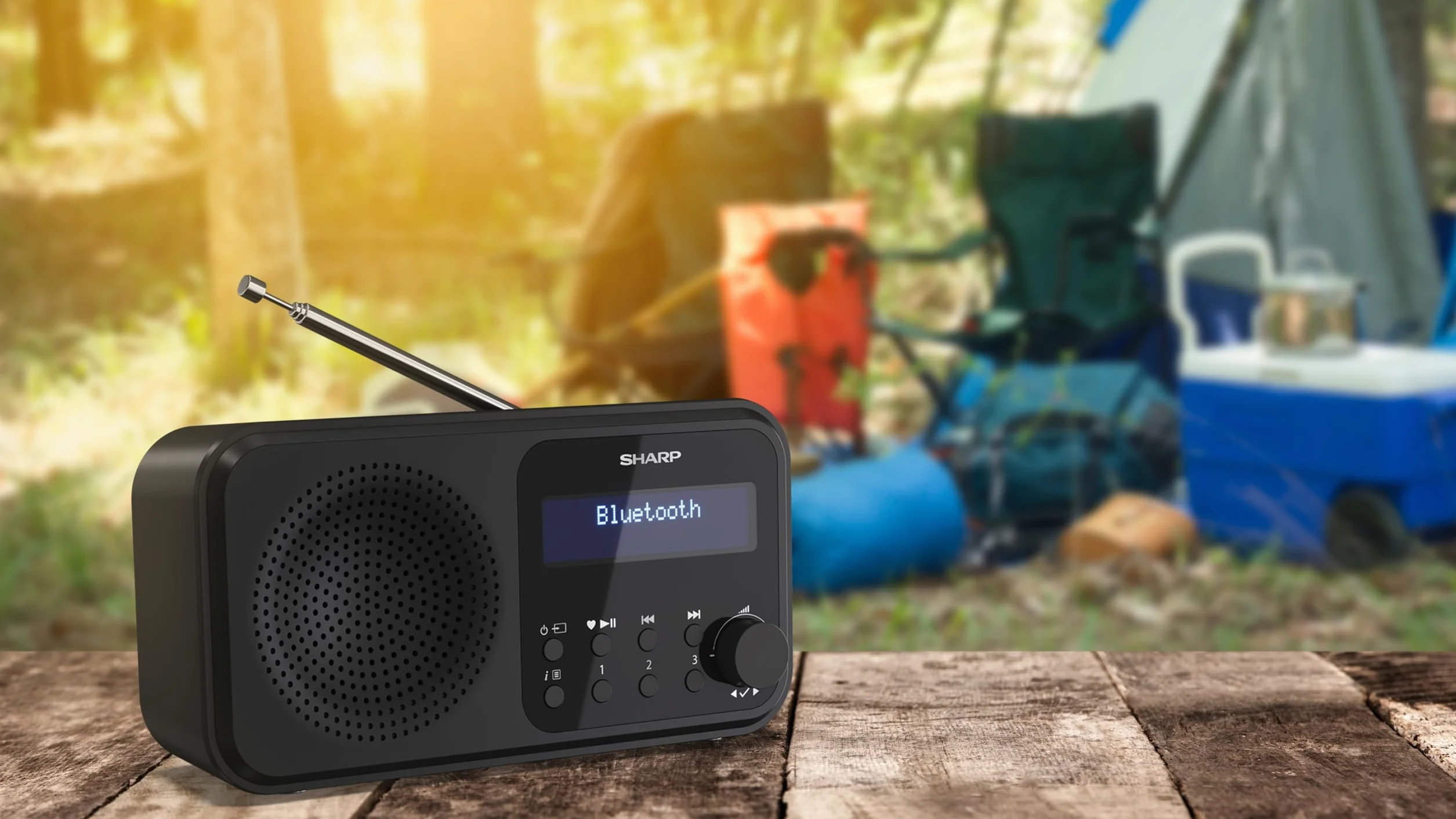 SHARP DR-P420 Przenośne Radio Cyfrowe DAB/DAB+ FM RDS Bluetooth 5.0 Budzik Czarne