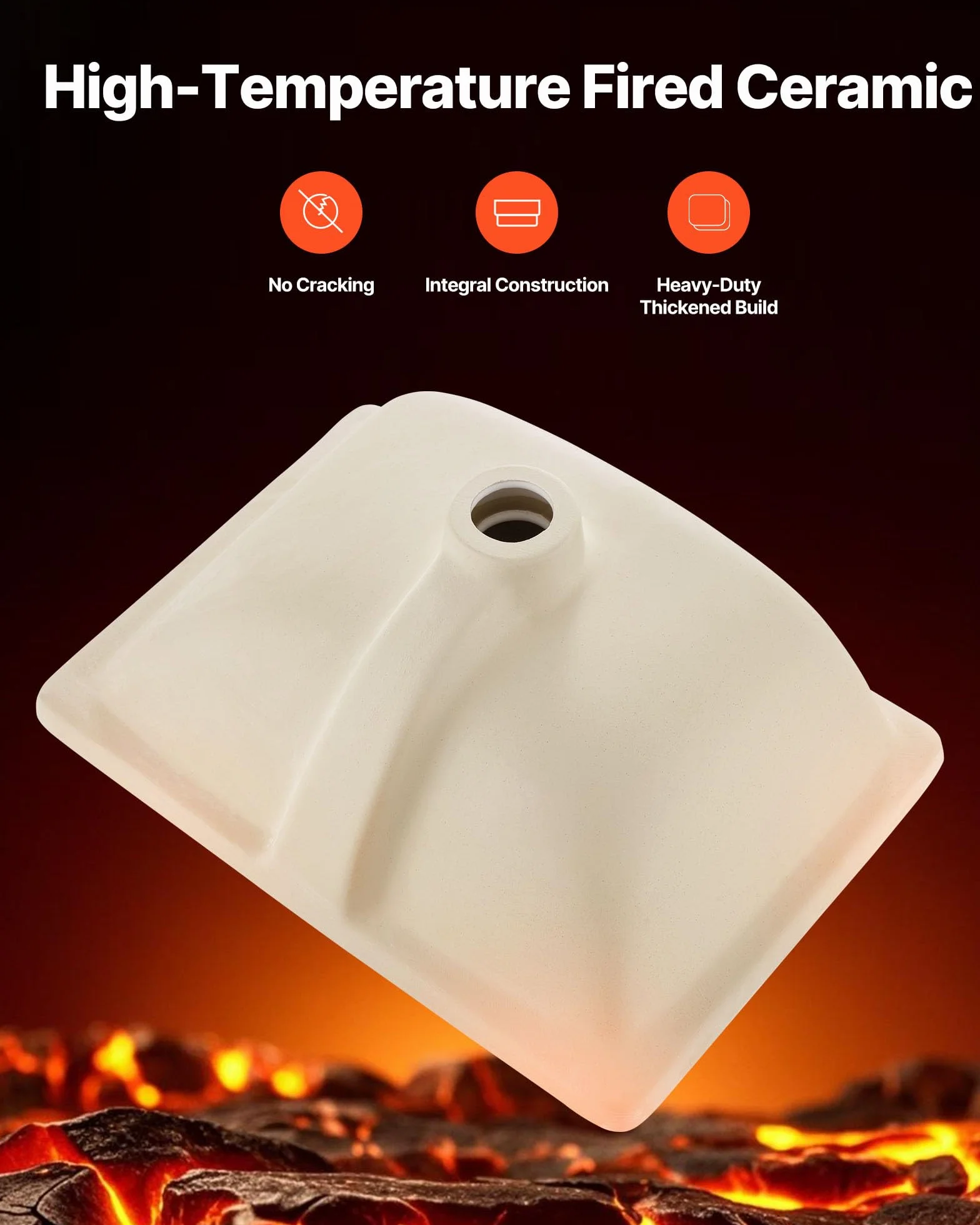 VEVOR Zlewozmywak łazienkowy pod blatem, prostokątny biały ceramiczny zlew z otworem przelewowym, pod blatem, nowoczesna toaleta, umywalka, prostokątna, mała przestrzeń