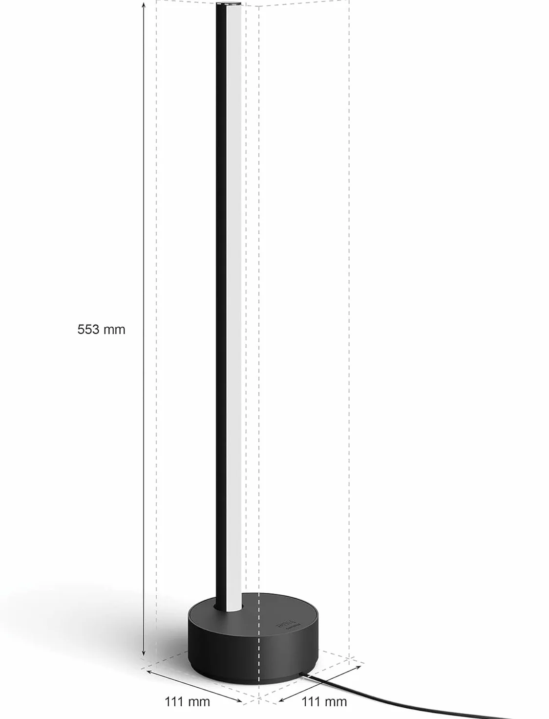 Philips Hue Lampa White and Color Ambiance Signe Gradient (czarna), Lampa Stojąca z Paletą 16 mln Kolorów i Możliwością Ściemniania, Inteligentne Oświetlenie Smart LED