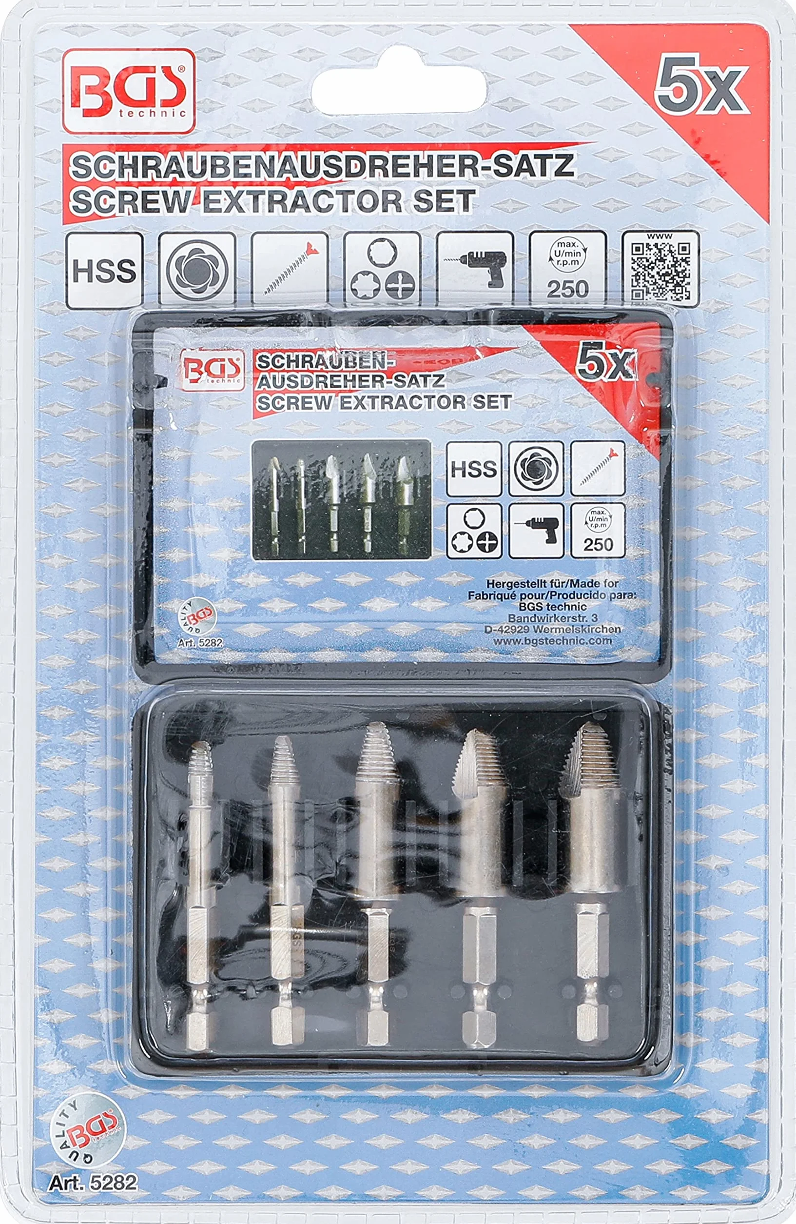 BGS 5282 | Zestaw wykrętaków | 5 szt.