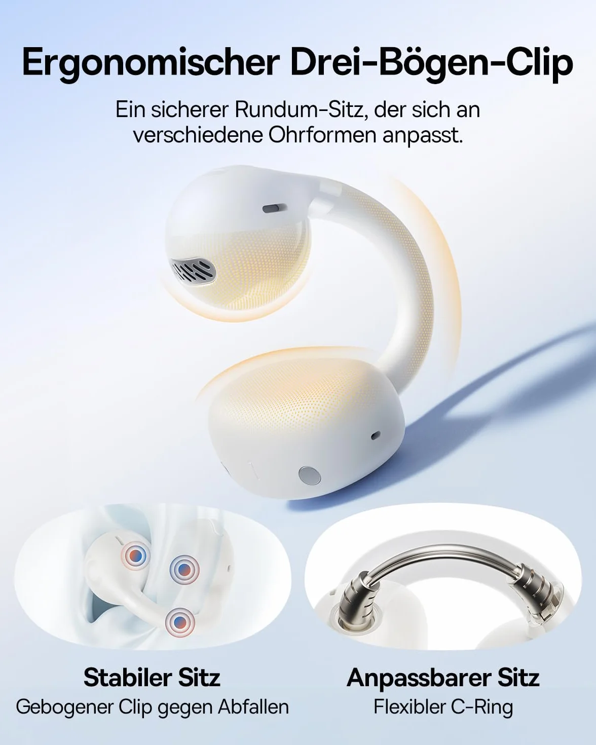 Baseus BC1 Open Ear słuchawki Bluetooth 6.0 IP55 38H biały