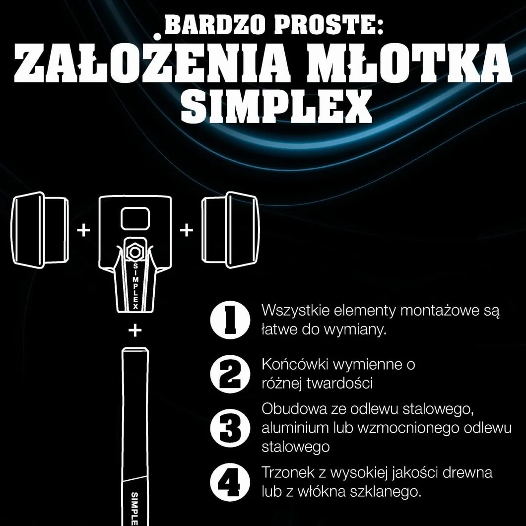Obuch do młotka z miękkim bijakiem SIMPLEX z tworzywa sztucznego 30mm HALDER
