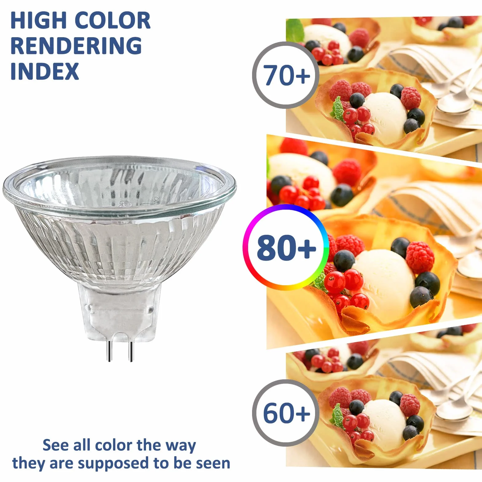 Caldarax 8 sztuk MR16 GU5.3 20W 12V reflektor halogenowy, możliwość przyciemnienia 2700K ciepła biel, 210LM, żarówka reflektorowa halogenowa, reflektor halogenowy, podstawa GU5.3 Bi-Pin, kąt świecenia