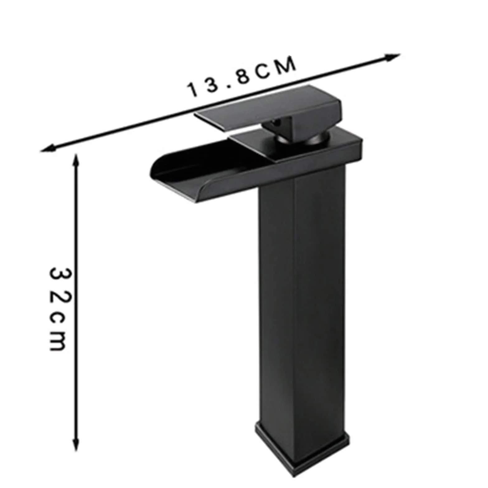 Wysoki łuk czarny bateria łazienkowa szeroka wylewka kaskadowa bateria wysoka G1 2 baterie umywalkowe stylowe wykończenie nowoczesny design dla eleganckiej umywalki
