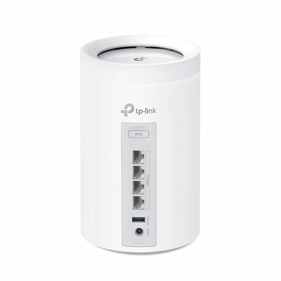 TP-Link Deco BE65 (1-Pack), Mesh Router WiFi 7 BE9300, Trójzakresowy 2.4GHz/5GHz/6GHz, 4× Porty 2.5G, AI do bezproblemowego roamingu, Niskie opóźnienia, HomeShield, Współpracuje z Alexa, Biały