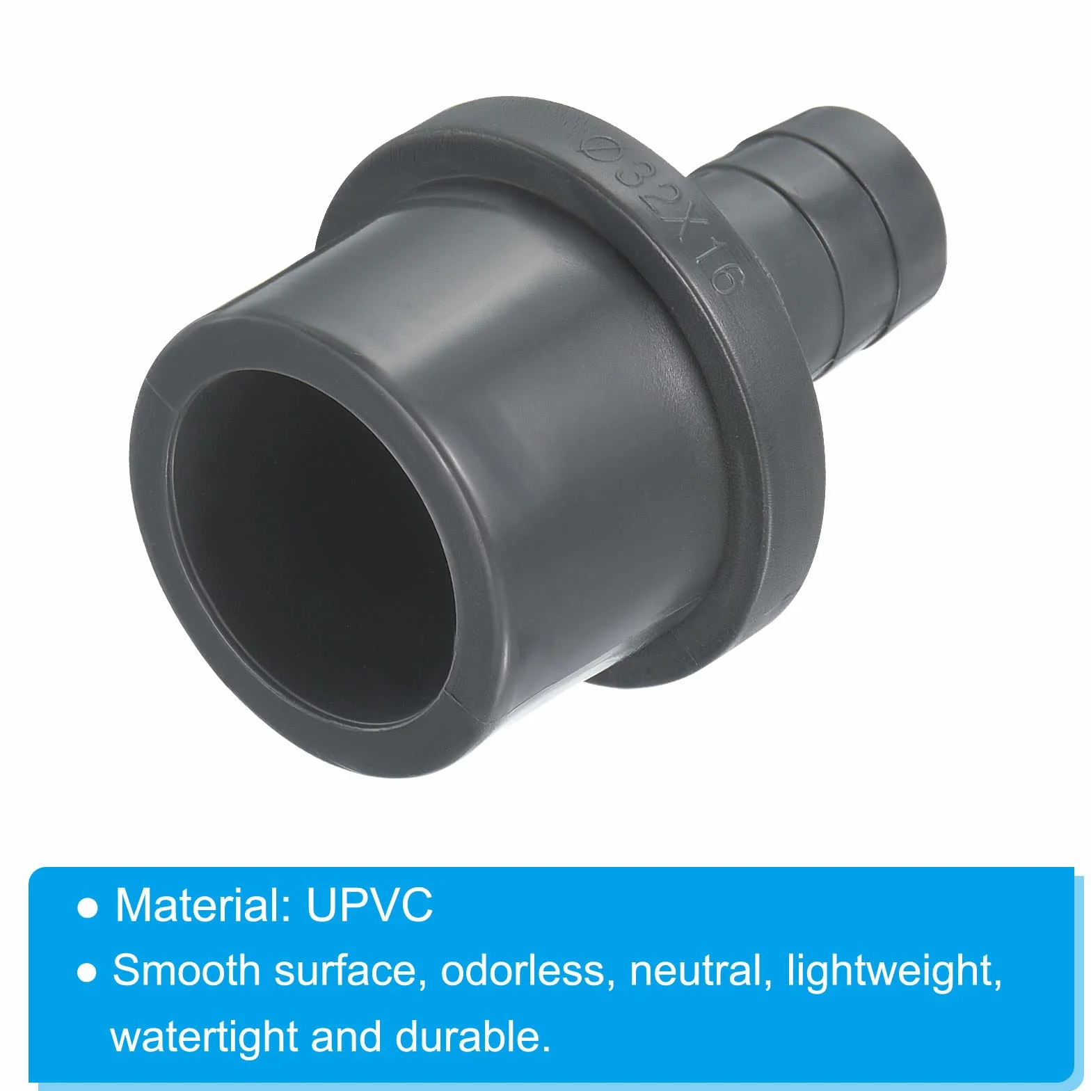 PATIKIL Złączka do rur redukcyjnych UPVC 32 x 16 mm, 1 opakowanie złącze adaptera prostego sprzęgła, szary