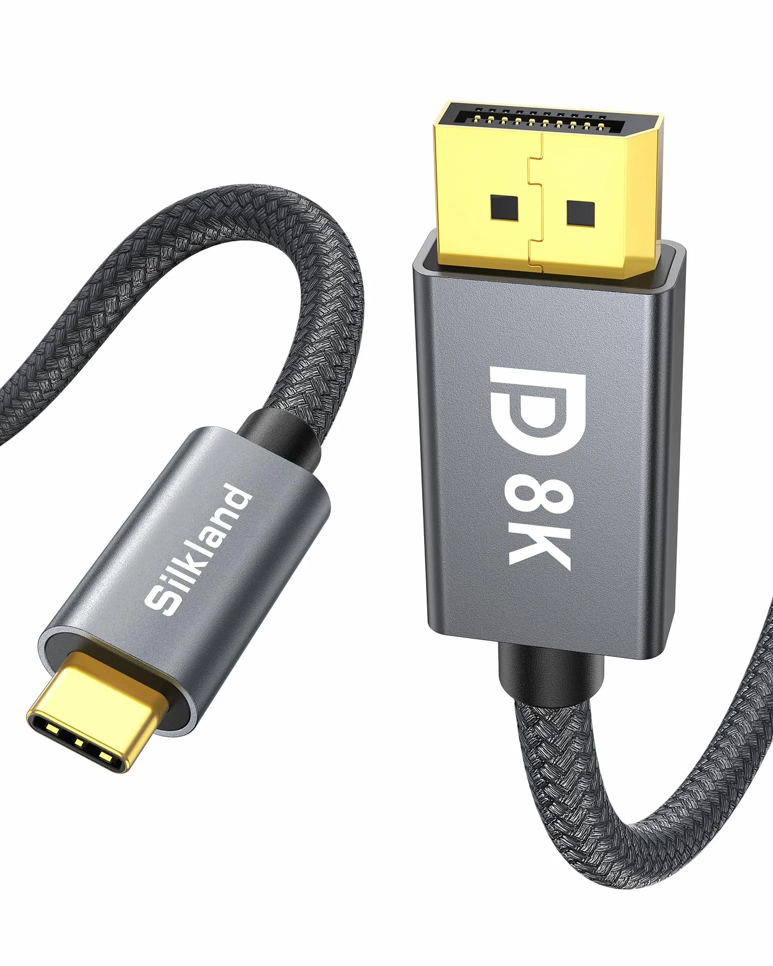 Silkland Kabel USB C DisplayPort 1.4 1M 8K@60Hz 4K@144Hz Thunderbolt 4/3 do MacBook Pro iPad Pro XPS