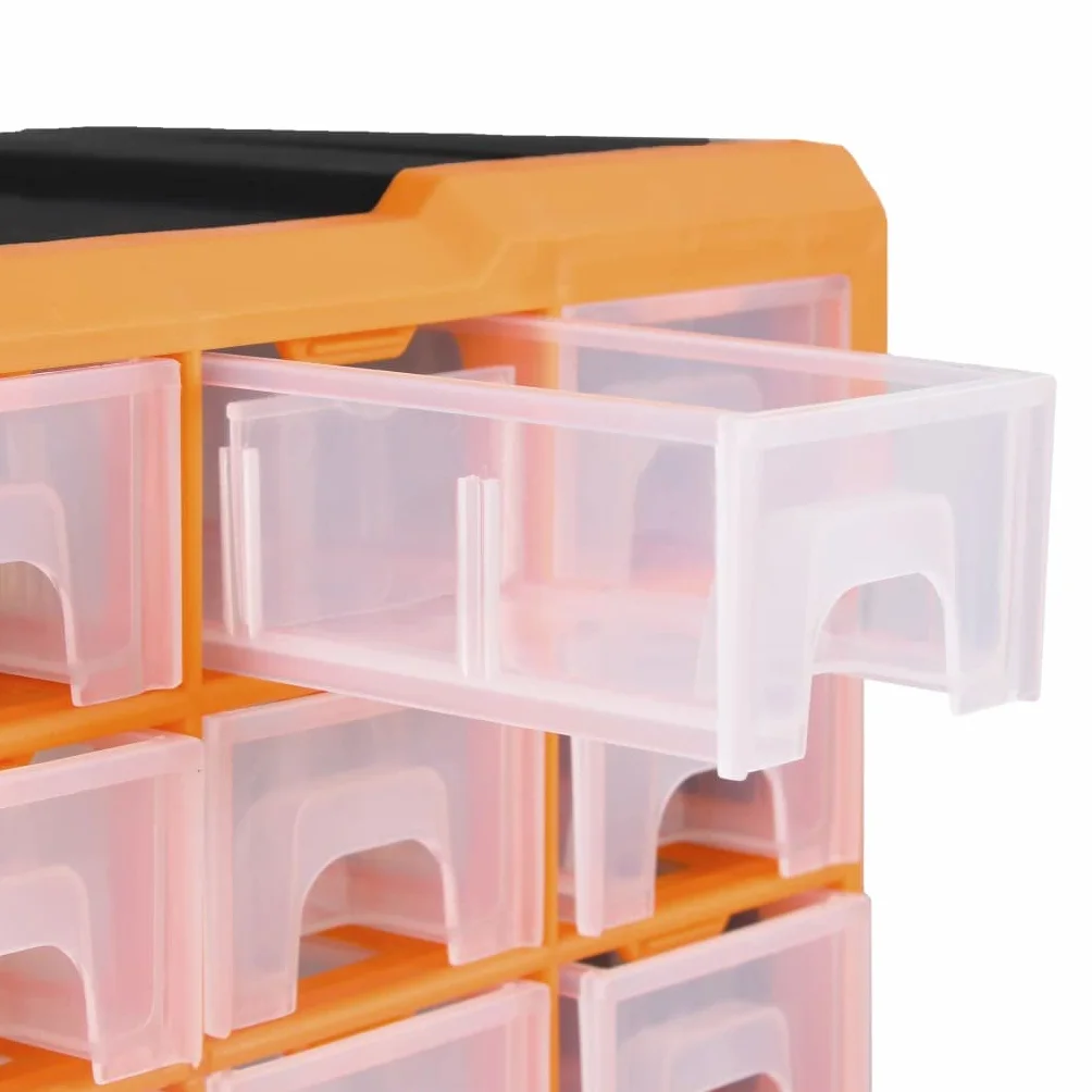 Wielofunkcyjny organizer do szuflad z 38 szufladami, skrzynka narzędziowa z polipropylenu (PP), 52 x 16 x 37,5 cm, kieszeń na małe części do warsztatu, garażu, do przechowywania narzędzi