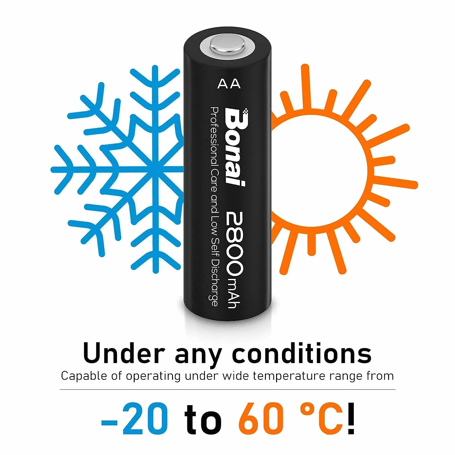 BONAI Akumulatory AA NI-MH 2800 mAh 1,2 V 16 sztuk