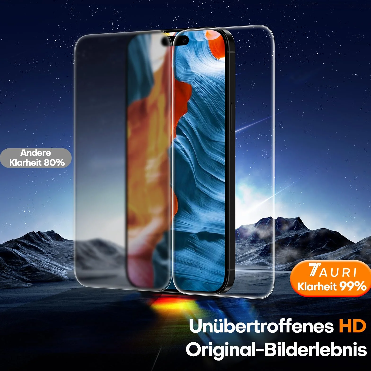 TAURI 3 Sztuki Ochraniacz Ekranu do iPhone 15 Pro Max 6,7" z Automatyczne Odpylanie Szybka Instalacja Narzędziem, Szkło Hartowane, Odporne na Zarysowania, Bez Pęcherzyków Powietrza Film