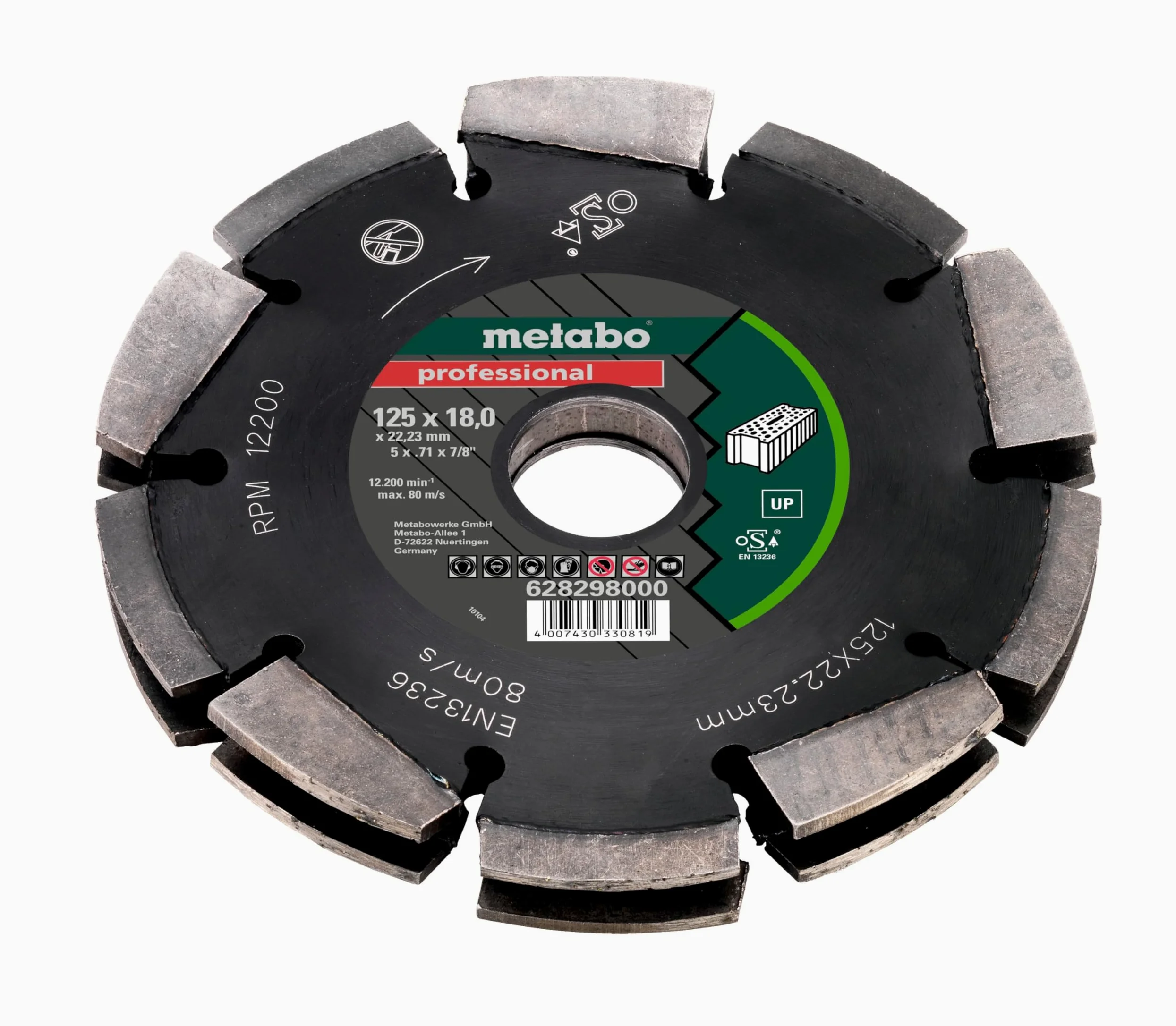 Metabo Dia-Fs2 Ostrze, Czarny, 125 x 18 x 22,23 mm