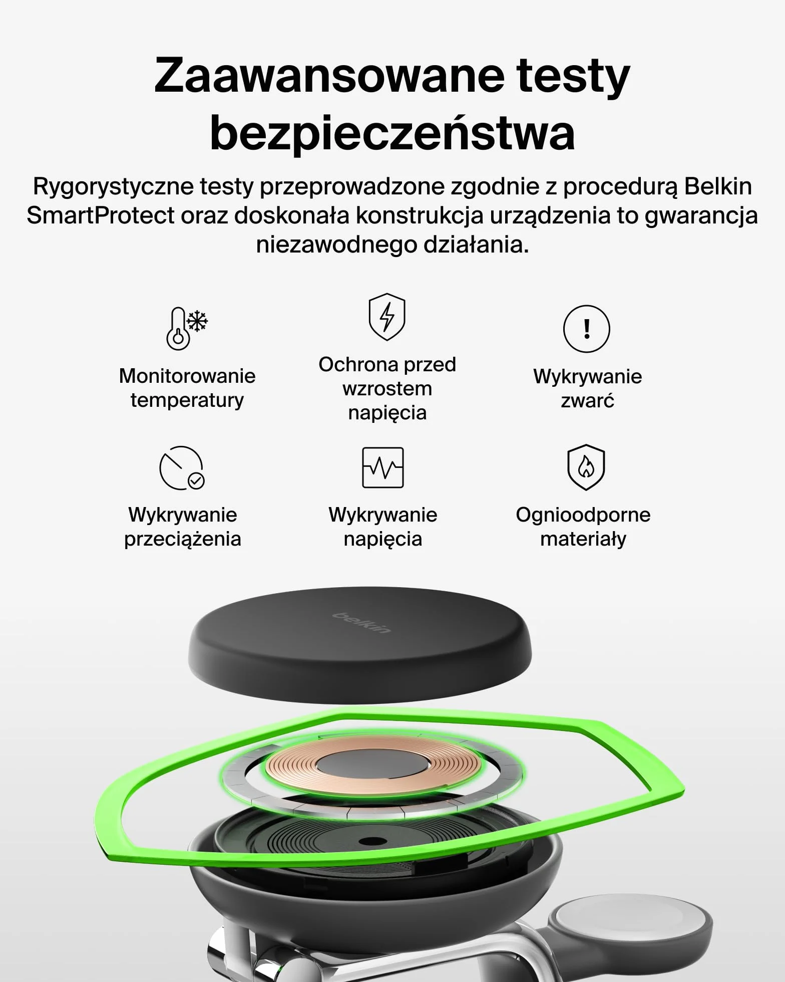 Belkin UltraCharge Pro Qi2 25W Ładowarka Bezprzewodowa 3 w 1 Stacja Ładująca do iPhone 16 Apple Watch AirPods Czarna