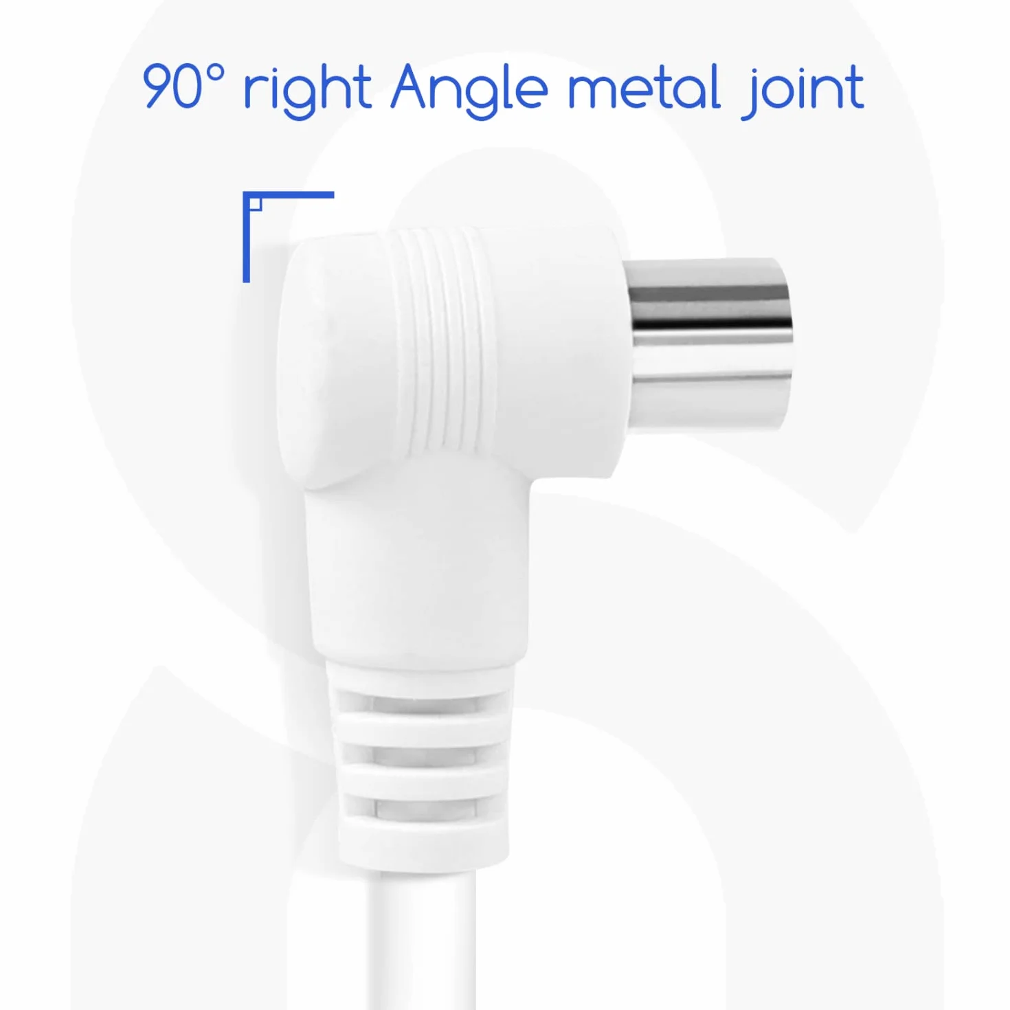 Aigostar kabel antenowy koncentryczny Full HD 3 m biały 90° DVB-T/S/C/S2 HDTV