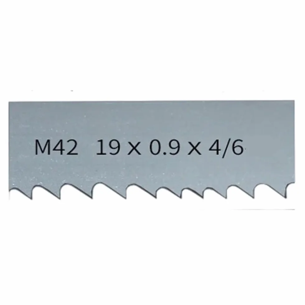 Brzeszczot do piły taśmowej, Bimetalowe brzeszczoty taśmowe o wielu długościach, brzeszczoty do pił taśmowych 3/4 cala 19x0,9 mm M42, brzeszczoty do pił metalowych 4-6TPI do cięcia twardego drewna(335