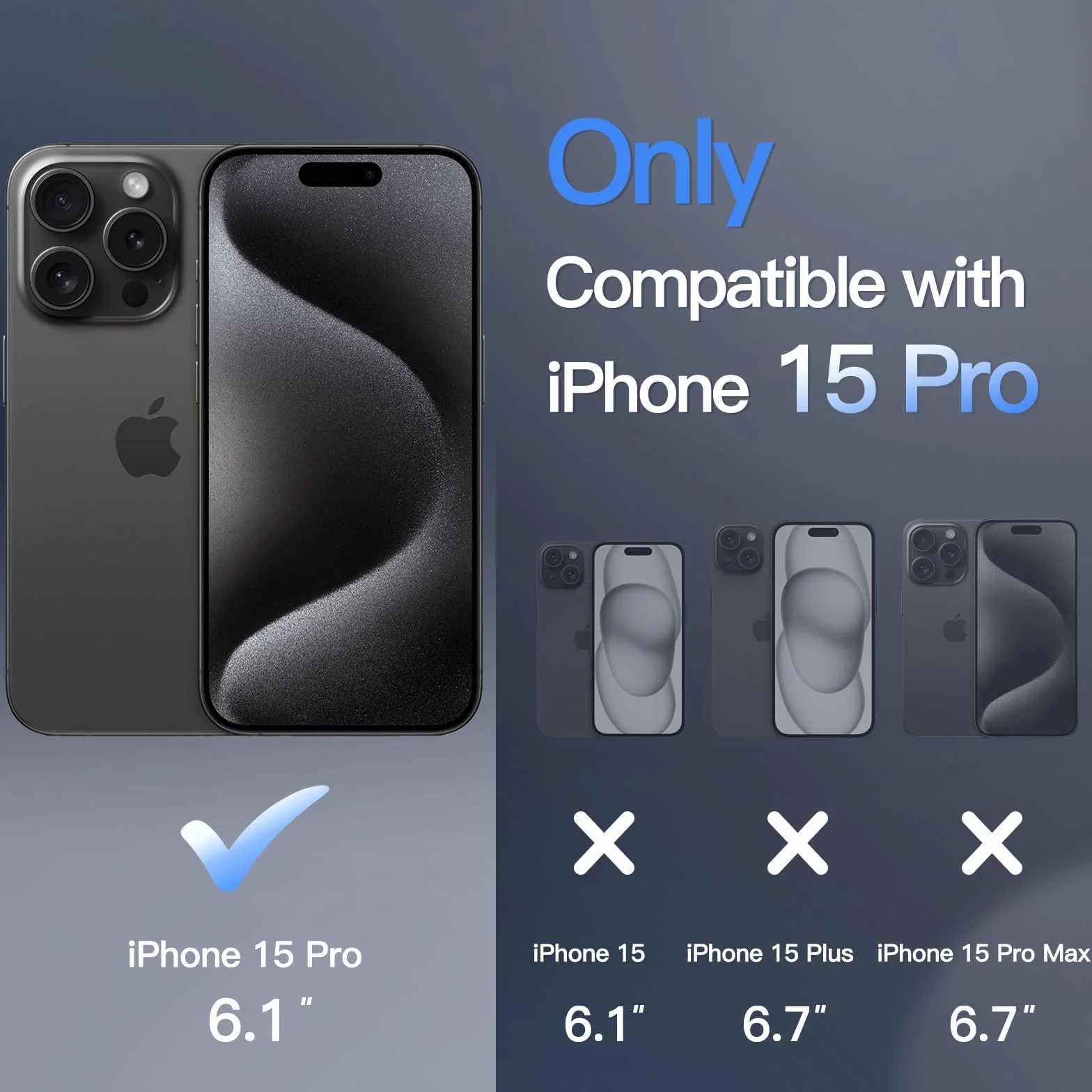 JETech Etui Magnetyczne iPhone 15 Pro 6,1 Cala MagSafe Półprzezroczysta Matowe Odporny na Wstrząsy Czarny