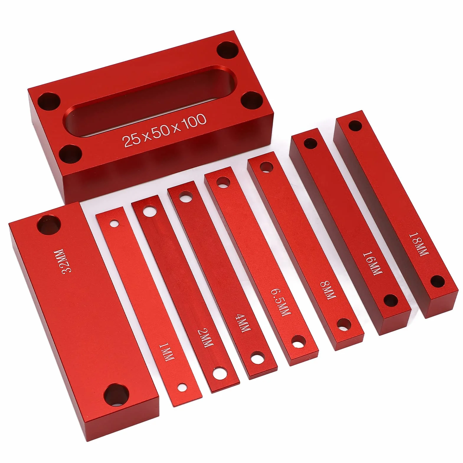 Blok Wysokościomierza, 9 szt. Metryczne Bloki Pomiarowe ze Stopu Aluminium do Obróbki Drewna Pręty Montażowe Akcesoria do pił Stołowych do Frezarki Piła Stołowa