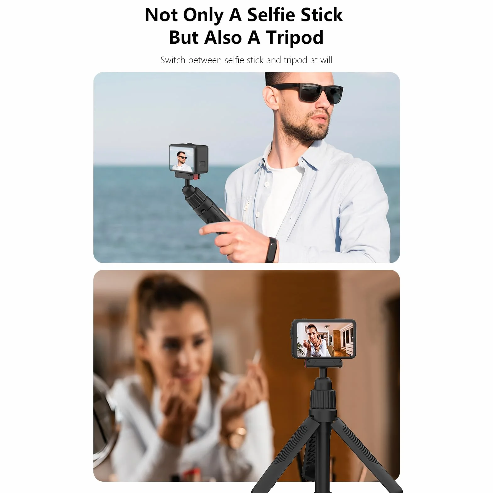 Statyw do DJI Osmo Action 5 Pro z magnetycznym szybkim zapięciem, drążek przedłużający Mini 360 Selfie Stick