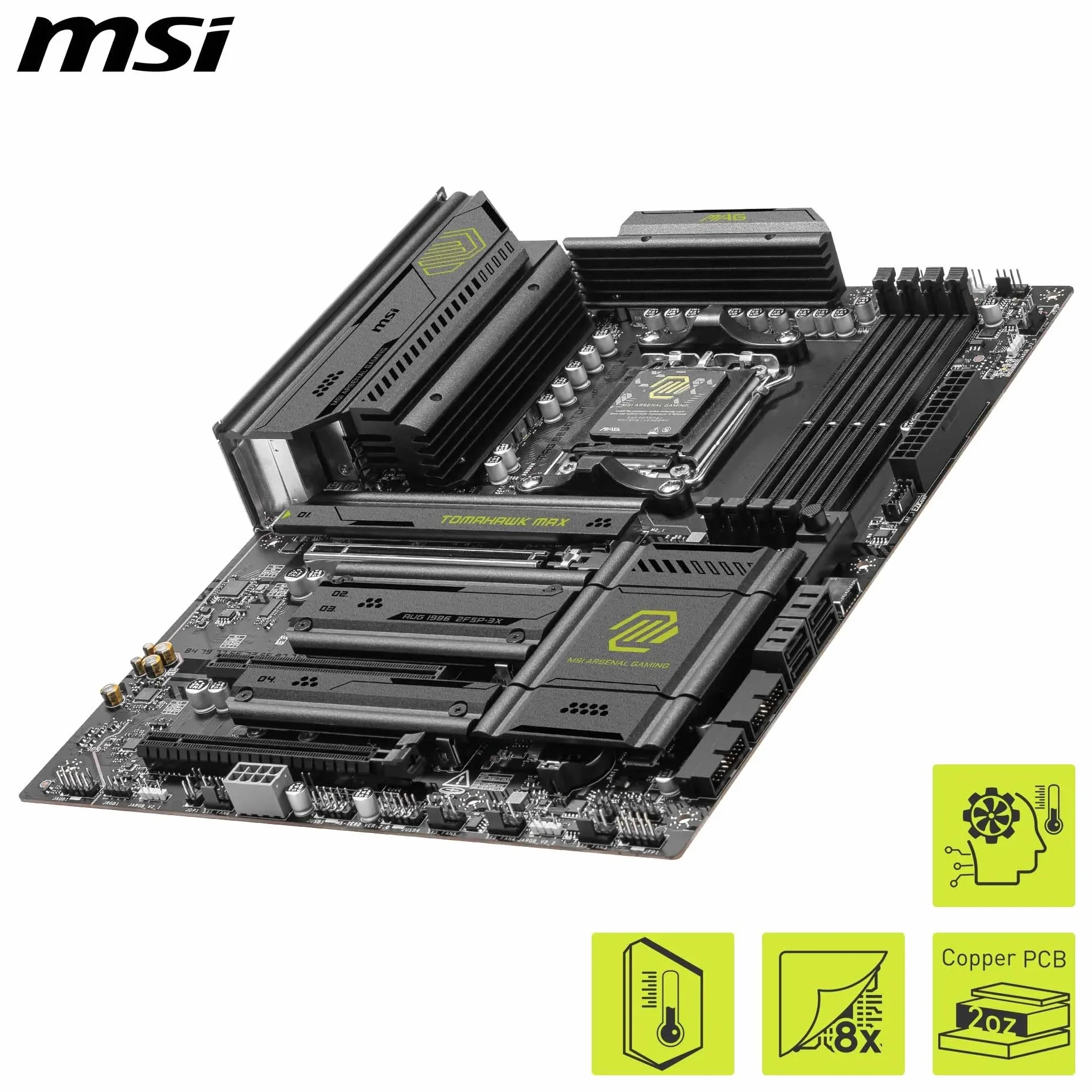 MSI MAG B850 TOMAHAWK MAX WIFI Płyta główna ATX AMD Ryzen 9000/8000/7000 AM5 DDR5 8400+ MT/s PCIe 5.0 M.2 Gen5 Wi-Fi 7 5G LAN
