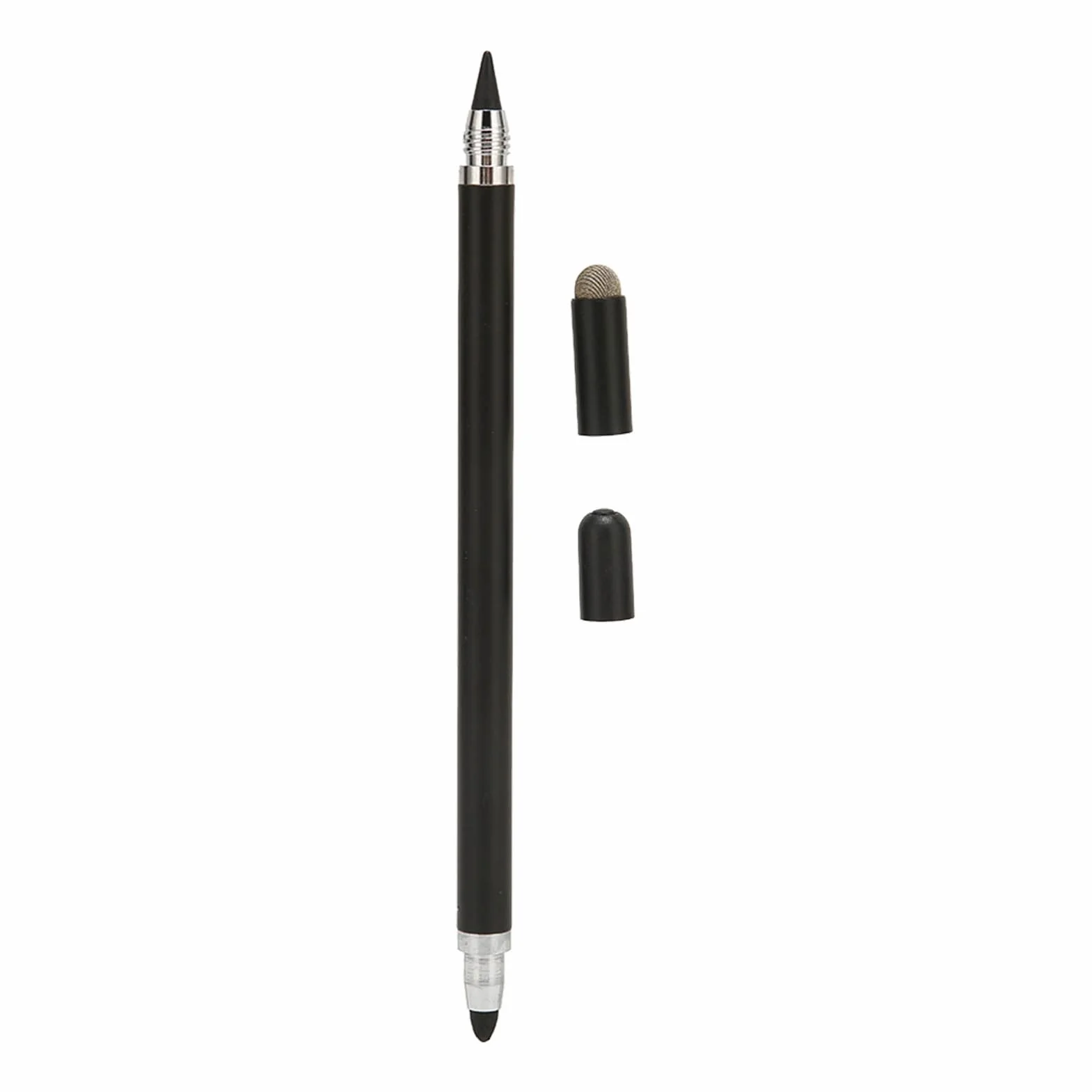 Uniwersalny Rysik Fine Point 3 w 1 do Ekranu Dotykowego z 2 Końcówkami z Włókna, Czarny