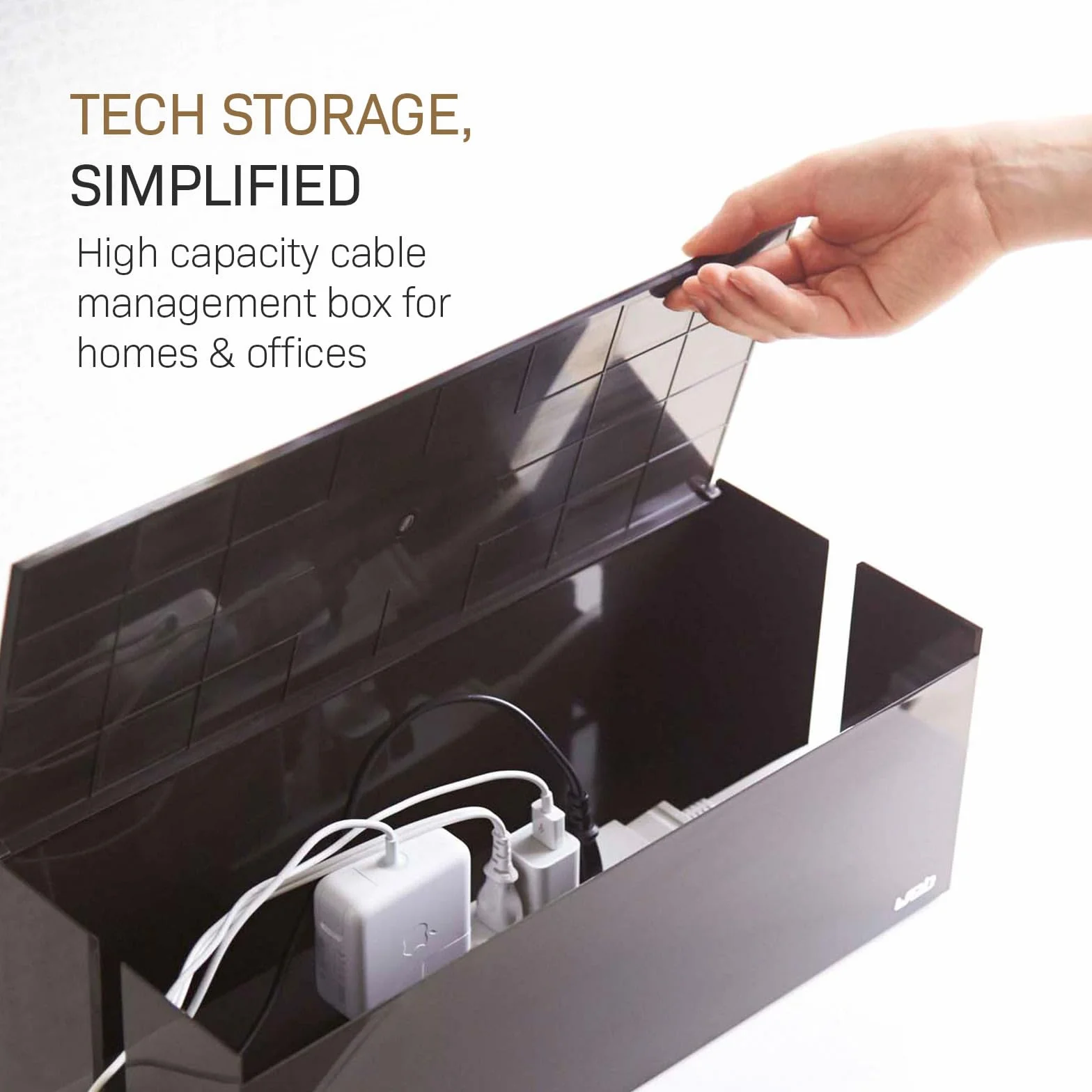 Yamazaki Home Web Cable Box – organizer do przechowywania kabla odpływowego, osłona