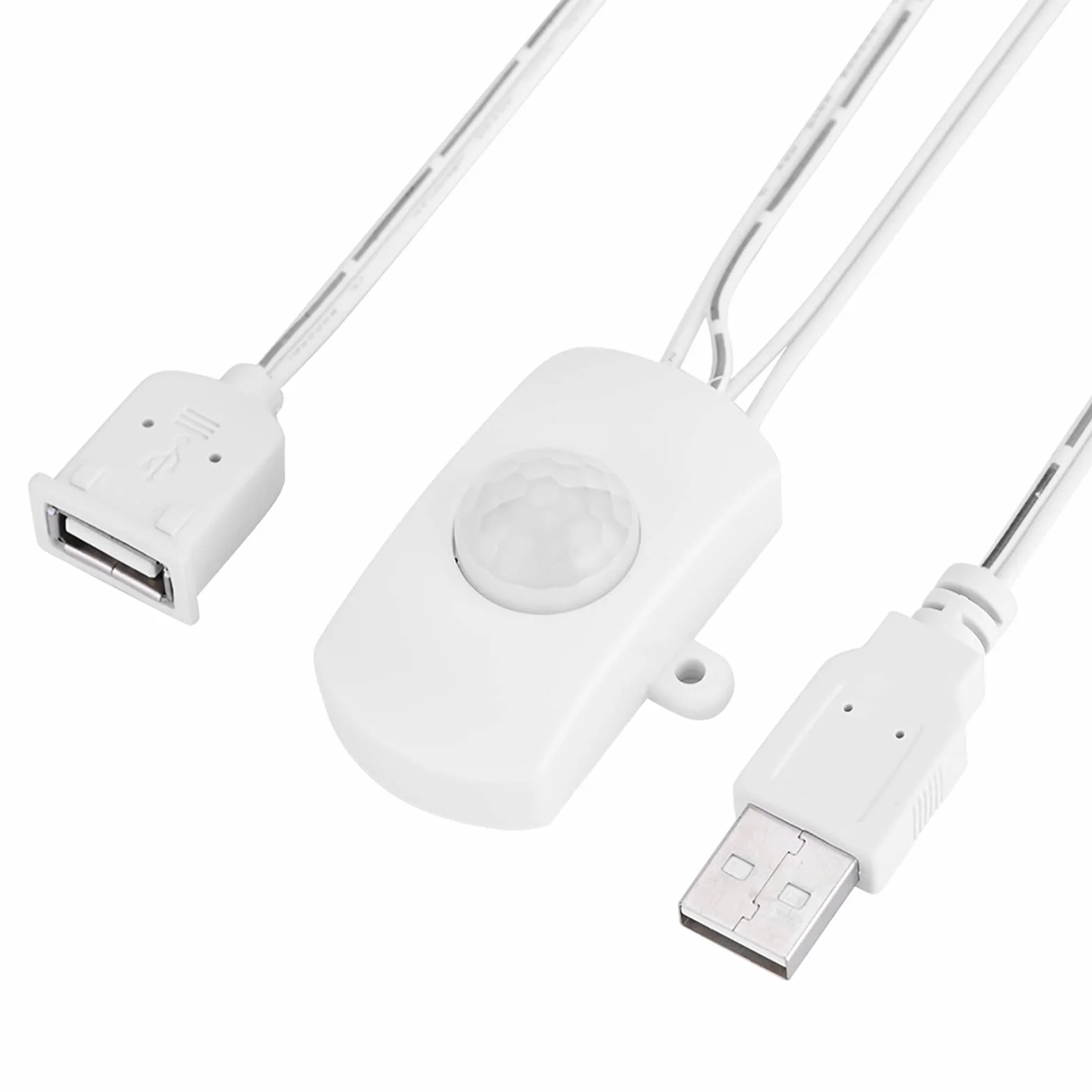 Czujnika Ruchu USB Kabel USB z Czujnikiem Ruchu 2A Dc 5-24V Pir Czujnik Ruchu na podczerwień Detektor Automatyczny Taśma Led Interfejs USB Biały (Biały)