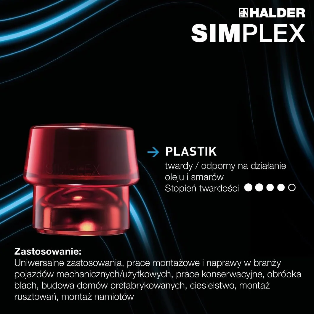 Obuch do młotka z miękkim bijakiem SIMPLEX z tworzywa sztucznego 30mm HALDER