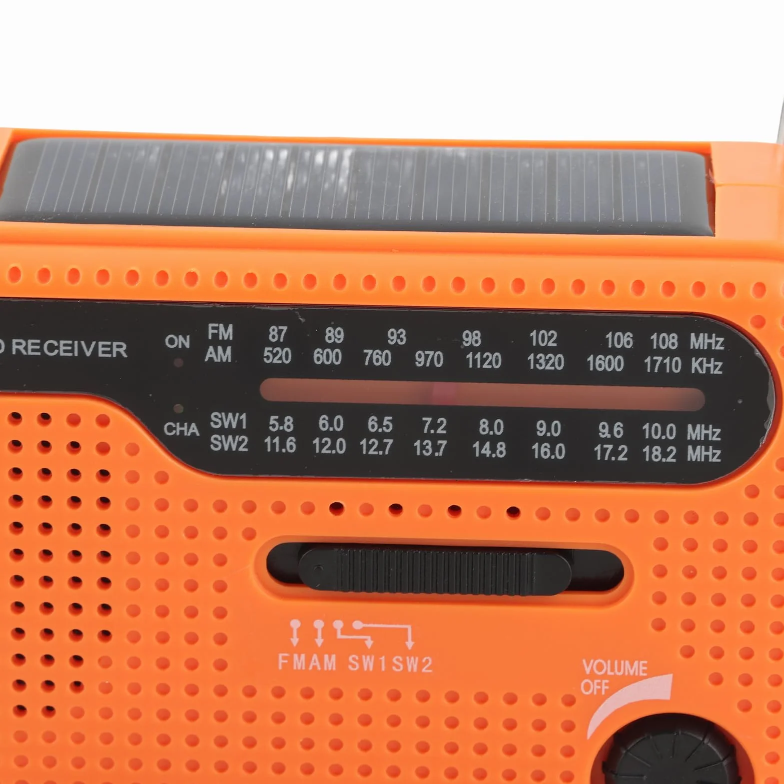 Radio awaryjne, 1200 mAh, akumulatorowe, ręczne radio na korbkę, przenośne powerbanki, latarka LED, AM/FM/SW1/SW2, zapasy awaryjne, ładowarka do telefonu komórkowego, SOS do domu (Pomarańczowy)