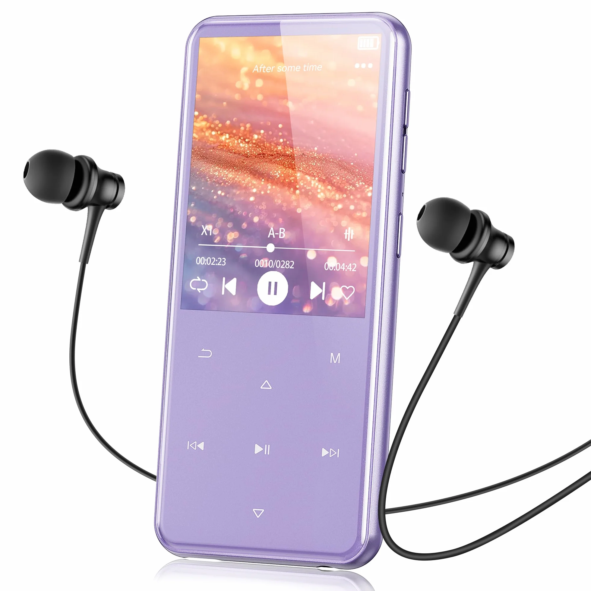 AGPTEK Odtwarzacz MP3 64 GB, Bluetooth 5.3, kolorowy ekran TFT 2,4", muzyka HiFi, odtwarzacz MP3 dla dzieci, z głośnikiem, przyciskami dotykowymi, radiem FM, e-bookiem, nagrywaniem, obsługa do 128 GB