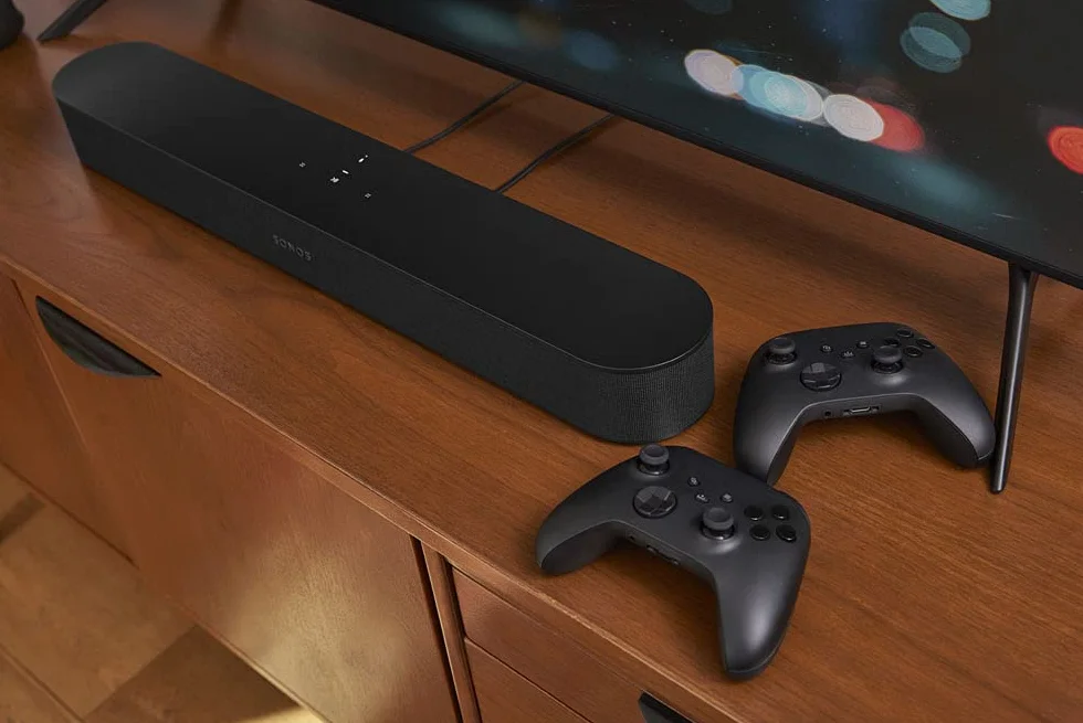 Sonos Kompaktowy soundbar Beam (Gen 2) z Dolby Atmos i sterowaniem głosowym — Czarny