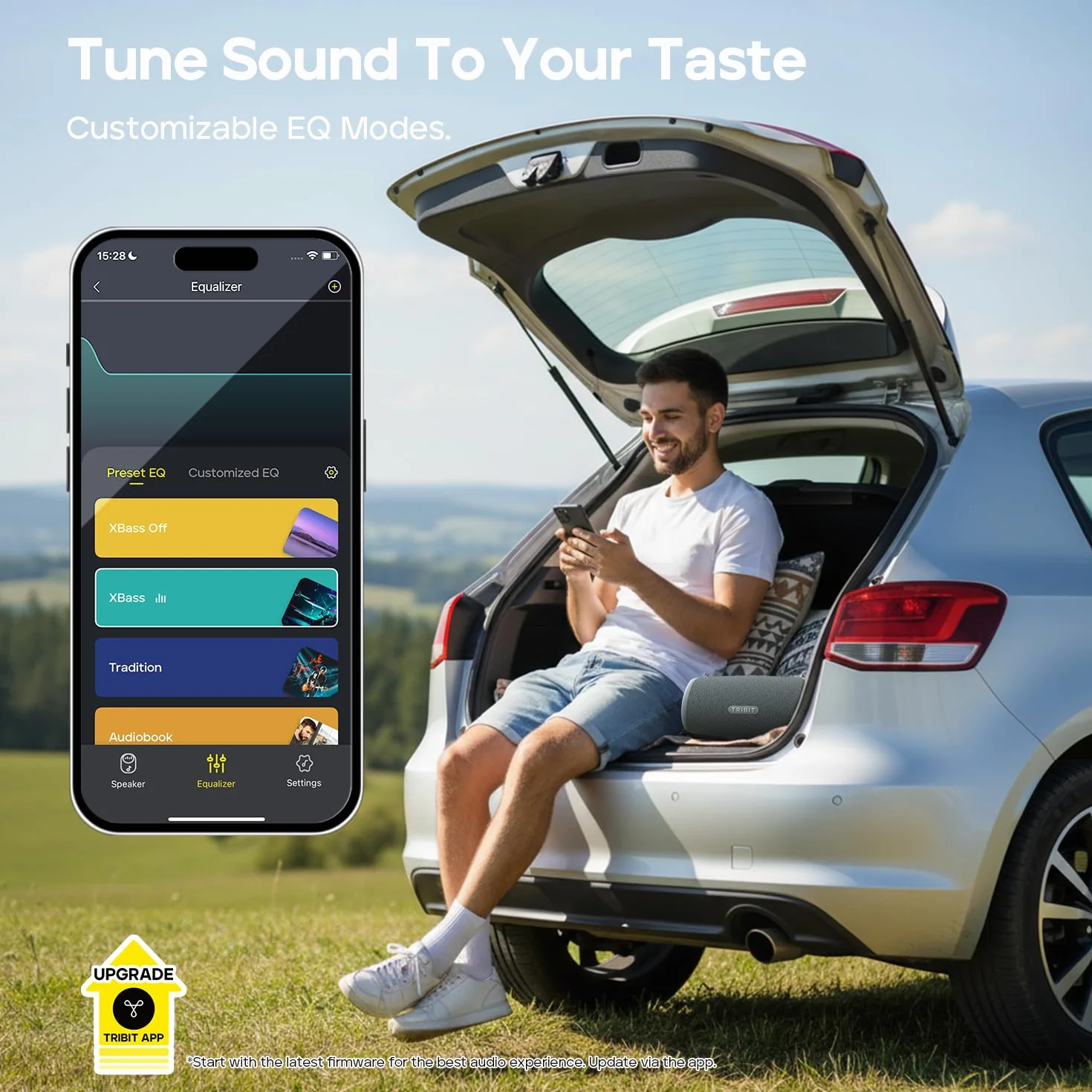 Tribit StormBox Lava Przenośny Głośnik Bluetooth, 80W moc, 24h playtime, IP67 wodoodporny, Bluetooth 5.4, Custom EQ, XBass, wbudowany mikrofon, parowanie TWS do kempingu/plaży/imprez/na zewnątrz